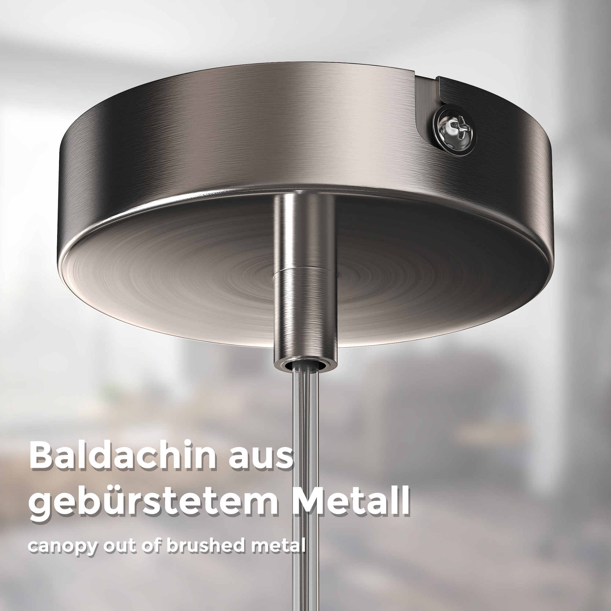 B.K.Licht LED Pendelleuchte, 1 flammig, Leuchtmittel E27 | ohne Leuchtmittel, Hängelampe, Textil Lampenschirm, Deckenlampe, Wohnzimmer, E27, grau