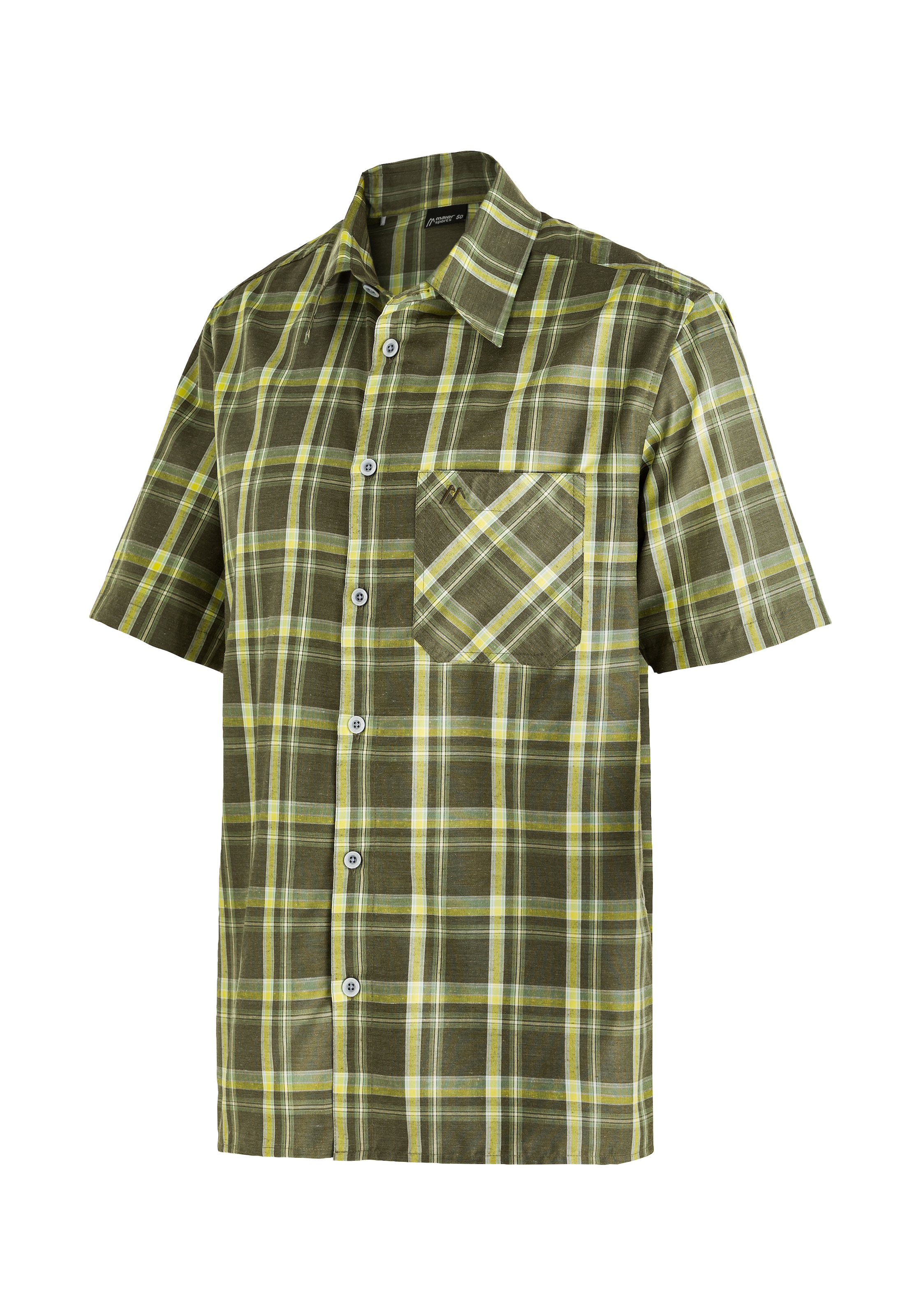 Maier Sports Funktionshemd "Mauro" Herren Hemd kurzarm, karriertes Freizeit günstig online kaufen