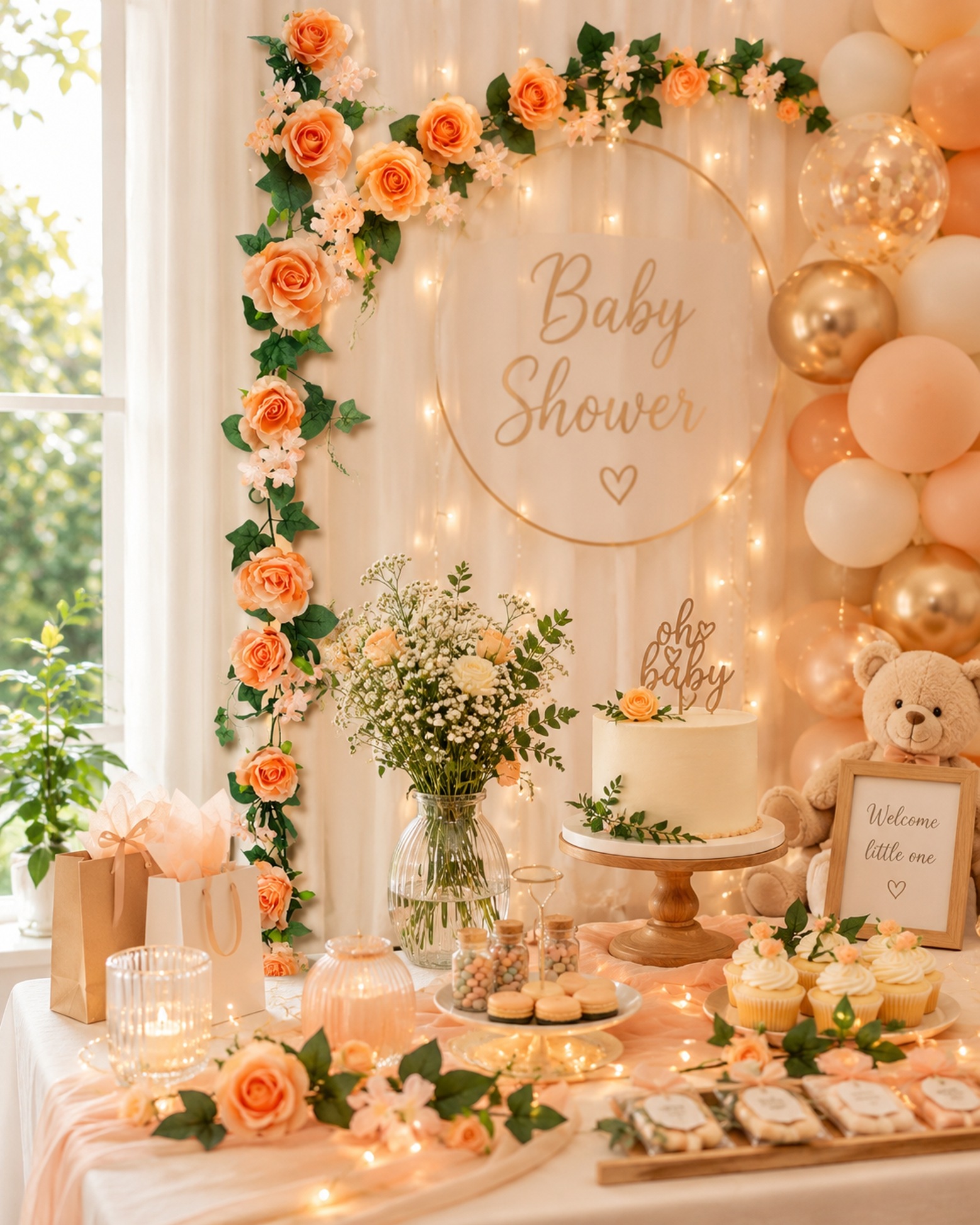 I.GE.A. Kunstblume »Girlande Rosen mit Blüten 185cm für Hochzeit Party Garten Geburtstag« Rosengirlande Pflanze Dekoblume Blumengirlande Künstlich Seidenblumen