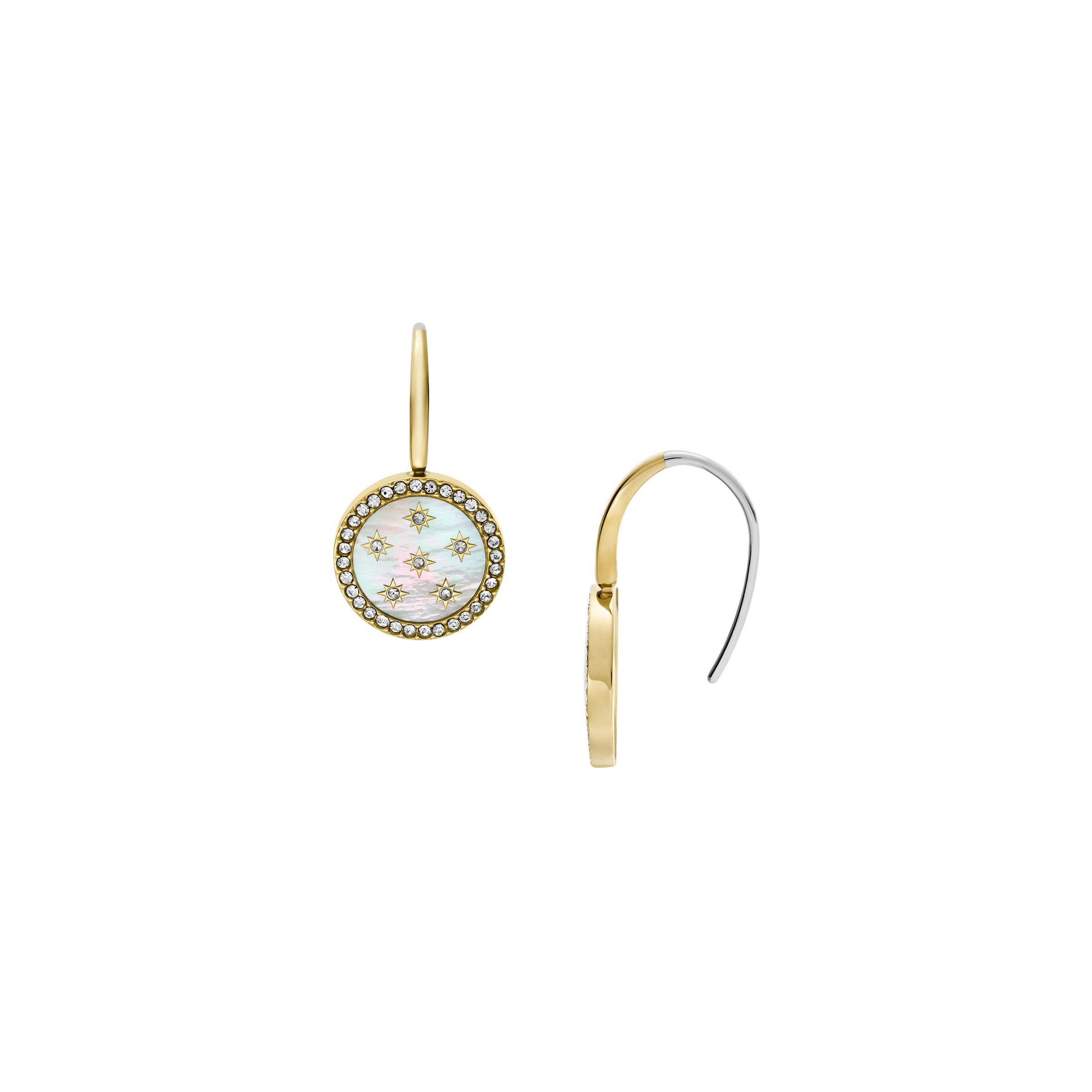 Fossil Paar Ohrhaken »Schmuck Geschenk Edelstahl JEWELRY, JF04867710«, mit Glasstein - mit Perlmutt