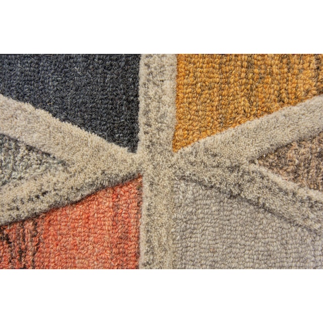 FLAIR RUGS Wollteppich »Moretz«, rechteckig, 100% Wolle, geometrisches  Muster, mehrfarbig, fußbodenheizungsgeeignet auf Rechnung | BAUR