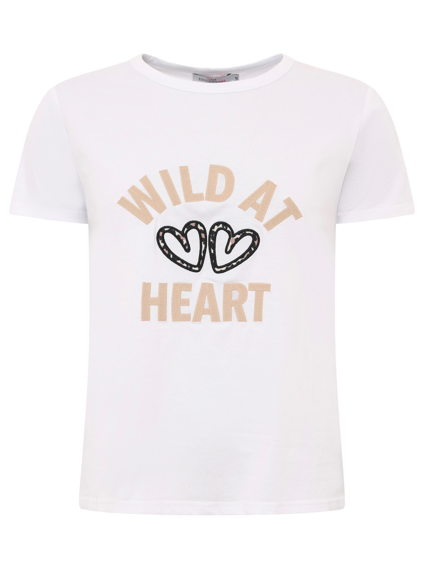 Zwillingsherz T-Shirt »"Leo Herzen"« leo Herzen, gestickter Schriftzug, Rundhals, kurzarm