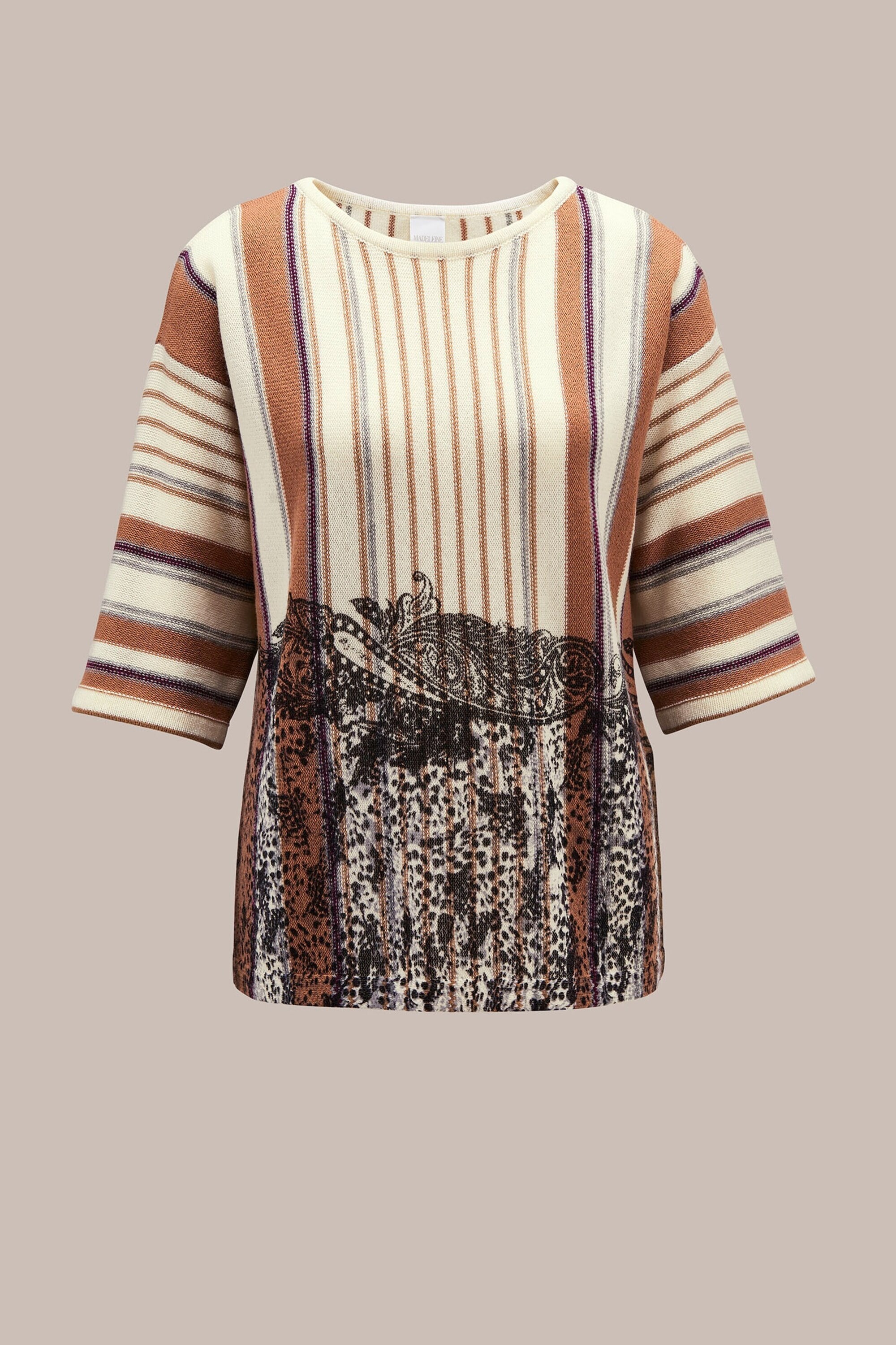MADELEINE Longpullover "Pullover Streifen-Pullover mit Paisley-Druck" günstig online kaufen