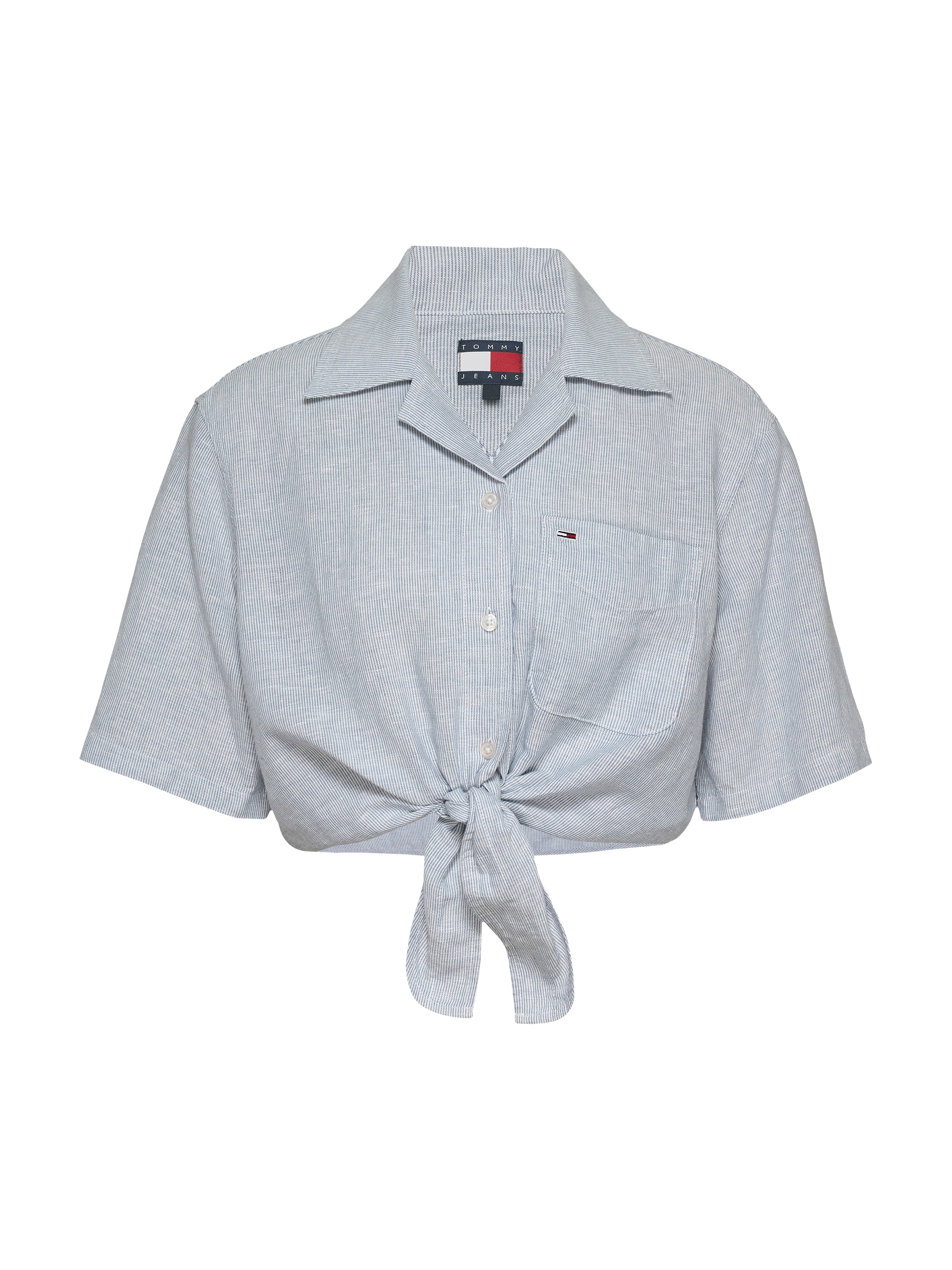 Tommy Jeans T-Shirt »TJW CRP LINEN SS SHIRT«, mit Brusttasche, Logostickerei