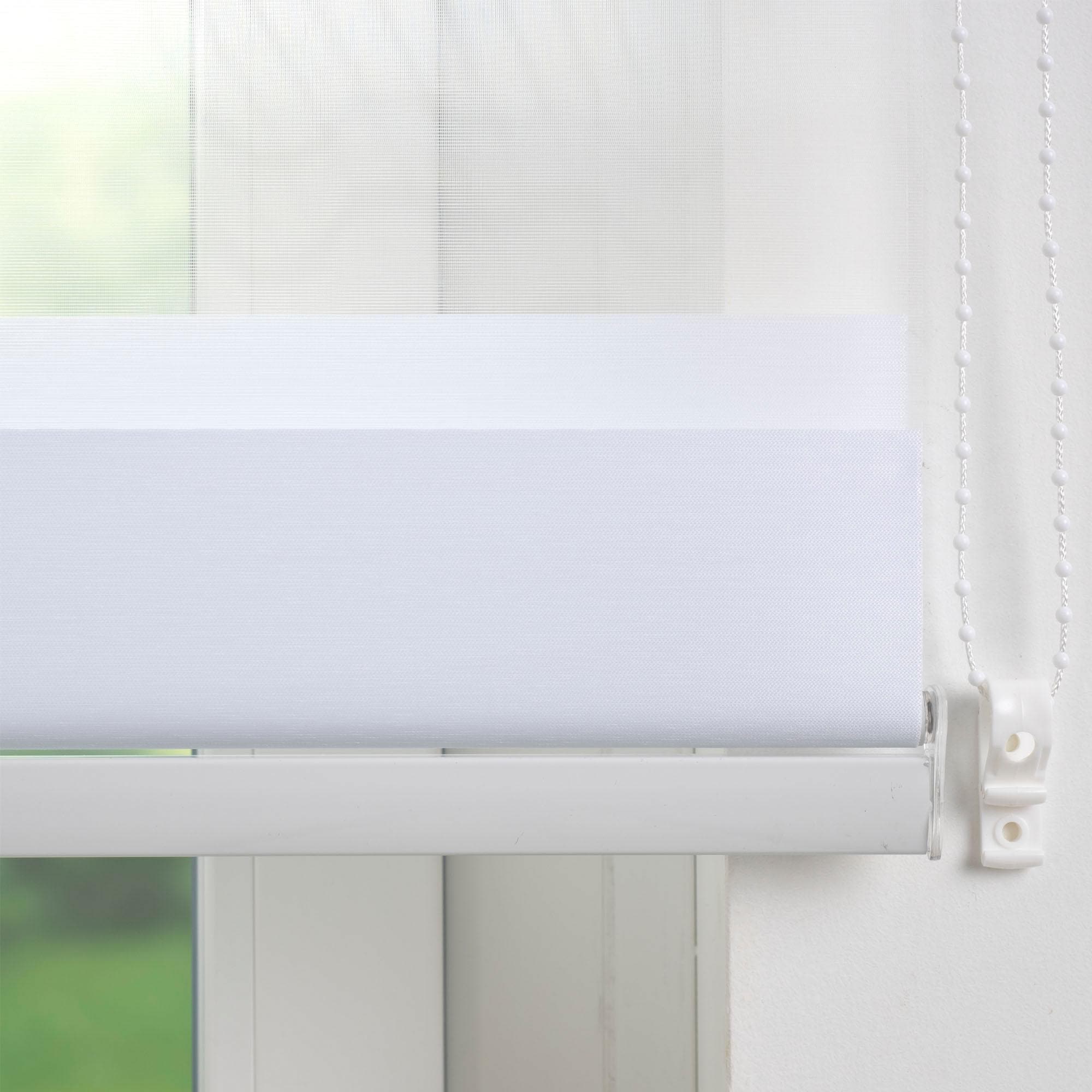 Liedeco Doppelrollo »DUO-Rollo mit 20 cm Streifen«, Lichtschutz, mit Bohren, im Fixmaß