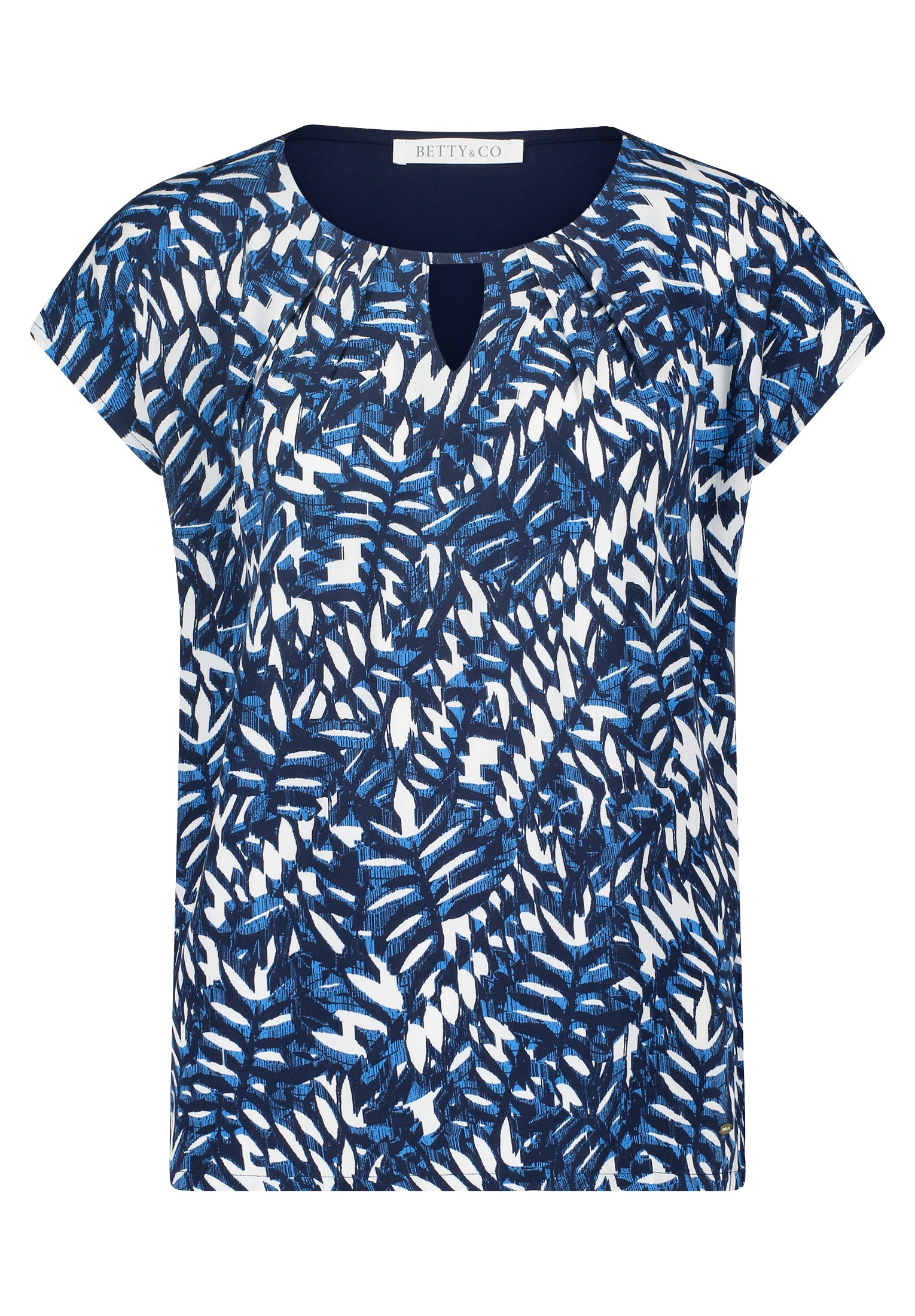 Betty&Co Kurzarmshirt »Betty & Co Blusenshirt mit Webbesatz«, (1 tlg.), Druck
