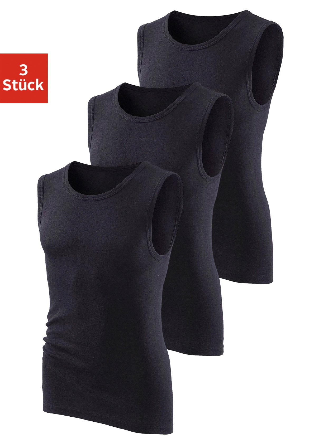 H.I.S Muscleshirt Packung, 3 Stk. aus weicher Feinripp-Qualität