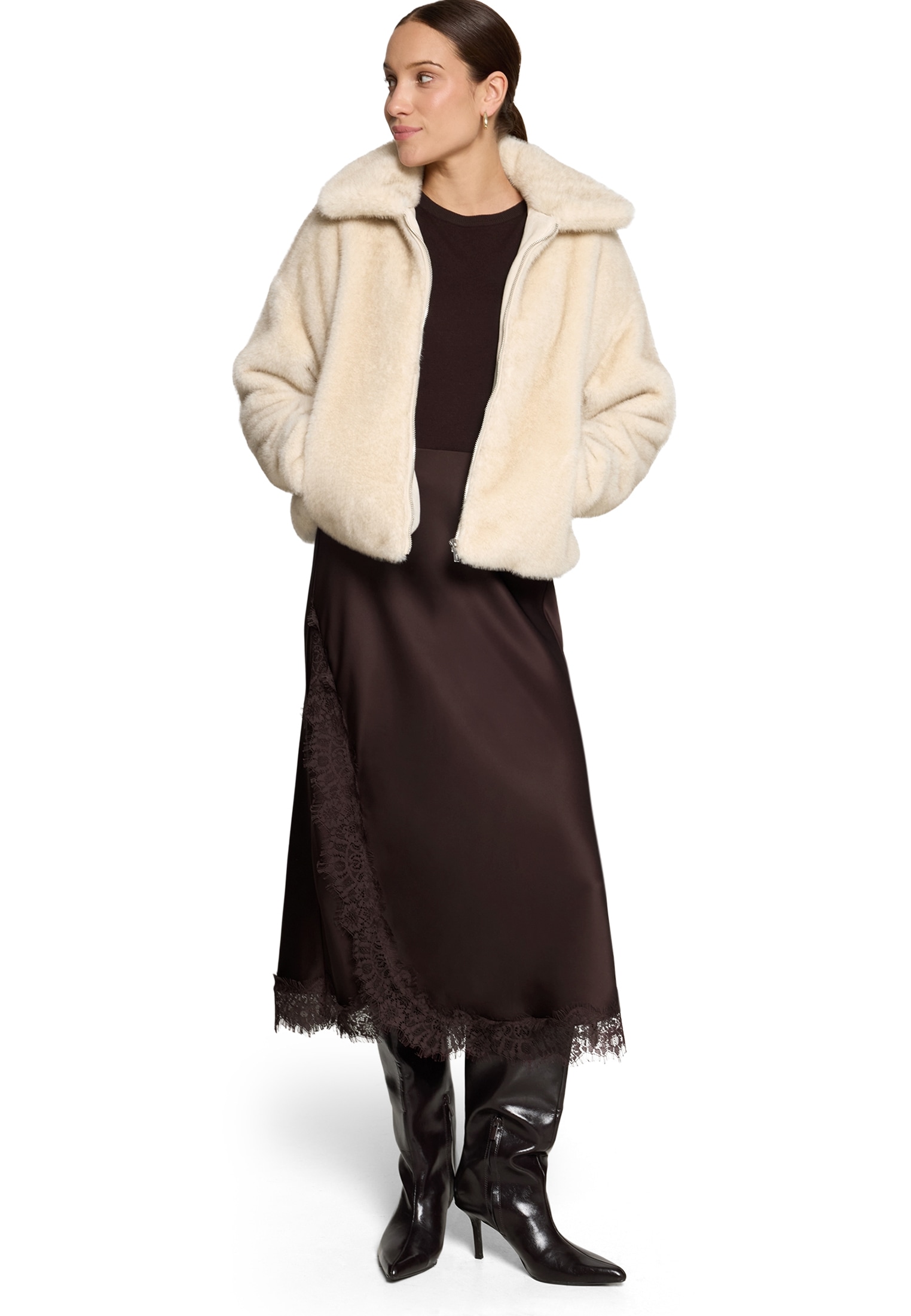 Zero Plüschjacke »Damen mit Reißverschluss«