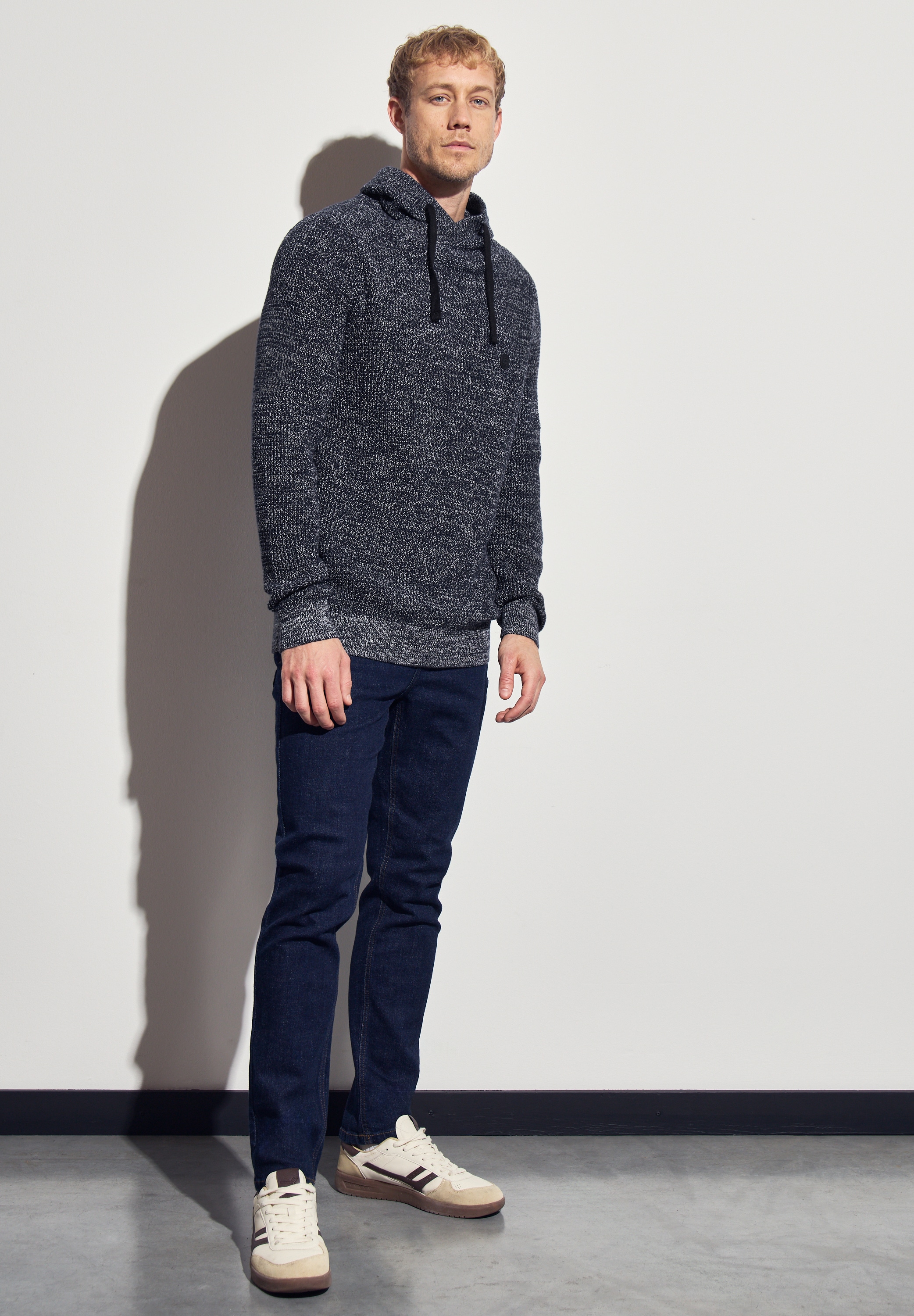 STREET ONE MEN Strickpullover, aus reiner Baumwolle