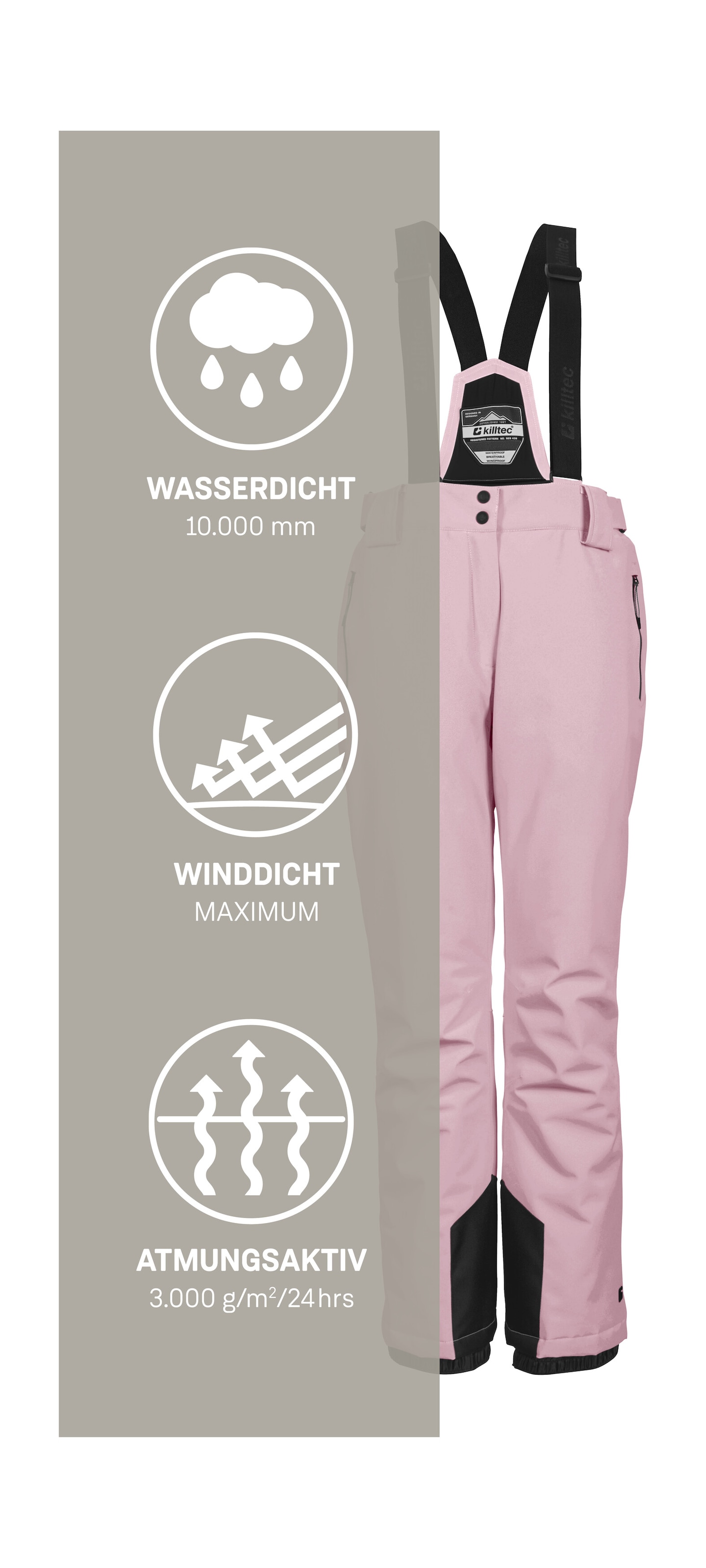 Killtec Skihose »KSW 249 WMN SKI PNTS_ERIELLE«, Wind- und wasserdicht, verstellbare Träger, PFAs-frei imprägniert