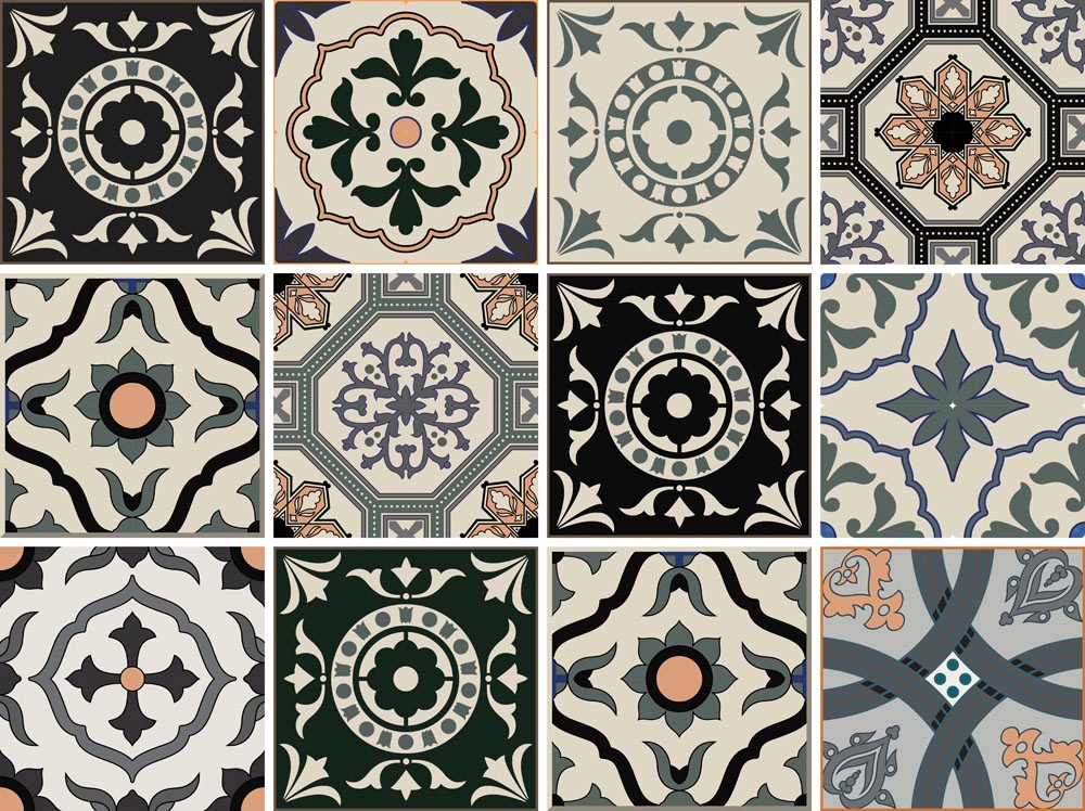 OTTO home Fliesenaufkleber "Ornamente" Stickerfliesen, selbstklebend, Sticker, 12er Set