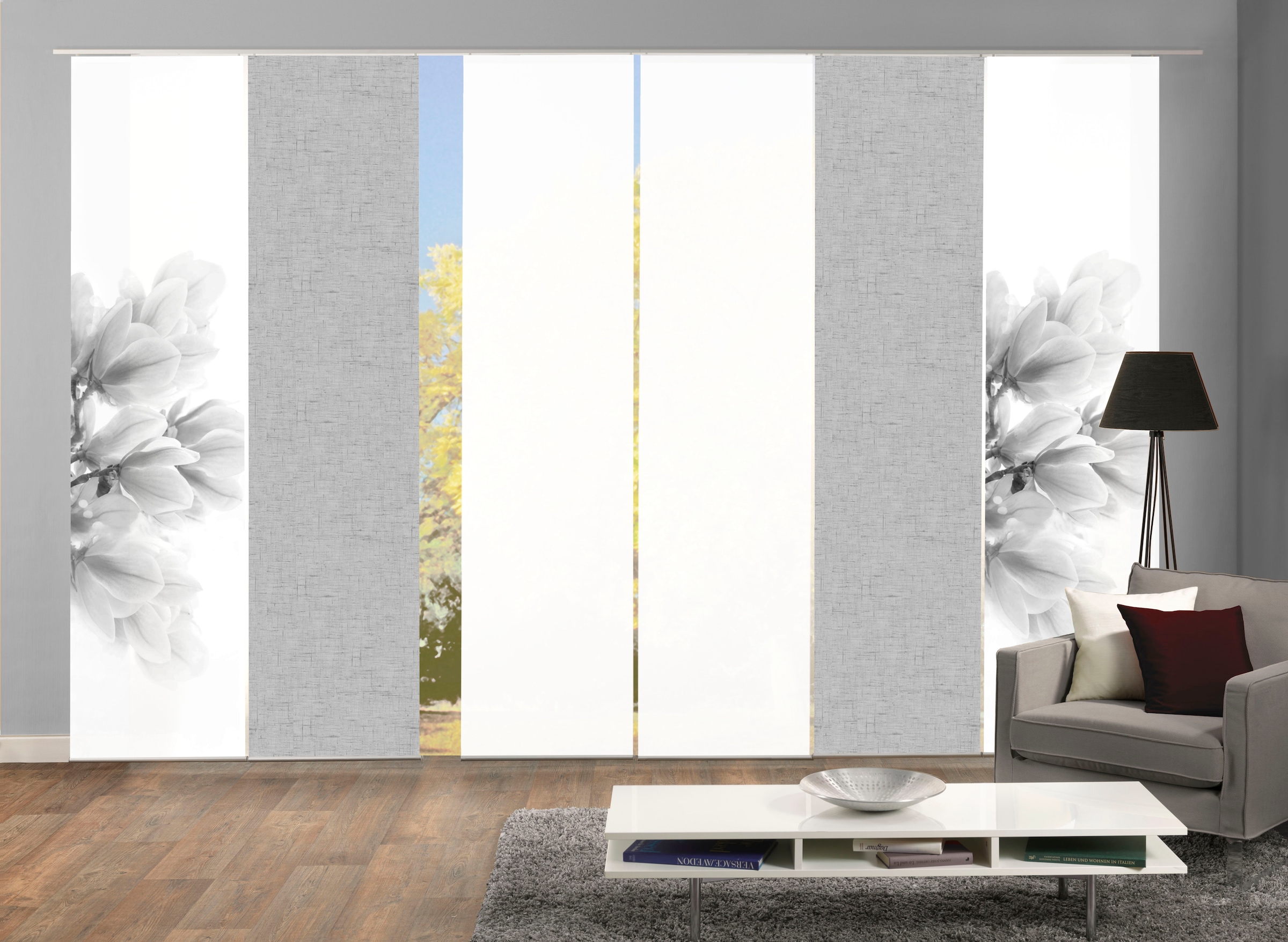 HOME WOHNIDEEN Schiebegardine "KESSI 6er SET" Paneelwagen 6 Stk. tlg. Schie günstig online kaufen