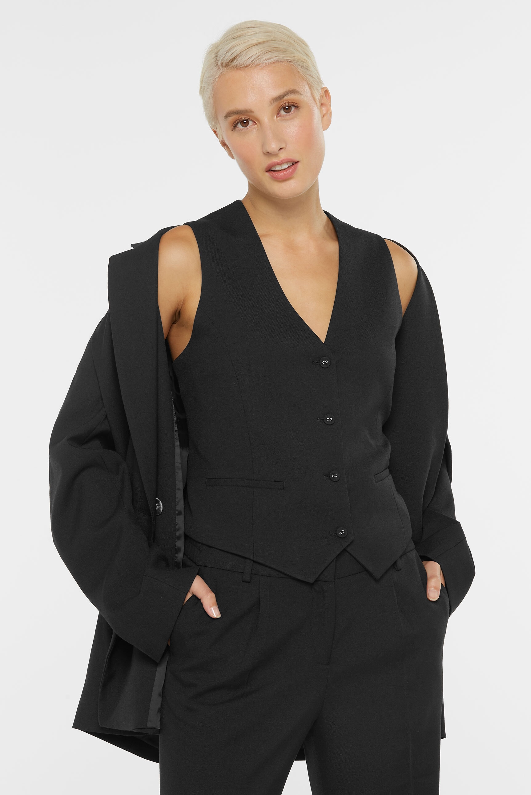 SENSES.THE LABEL Anzugweste leicht tailliert geschnitten günstig online kaufen