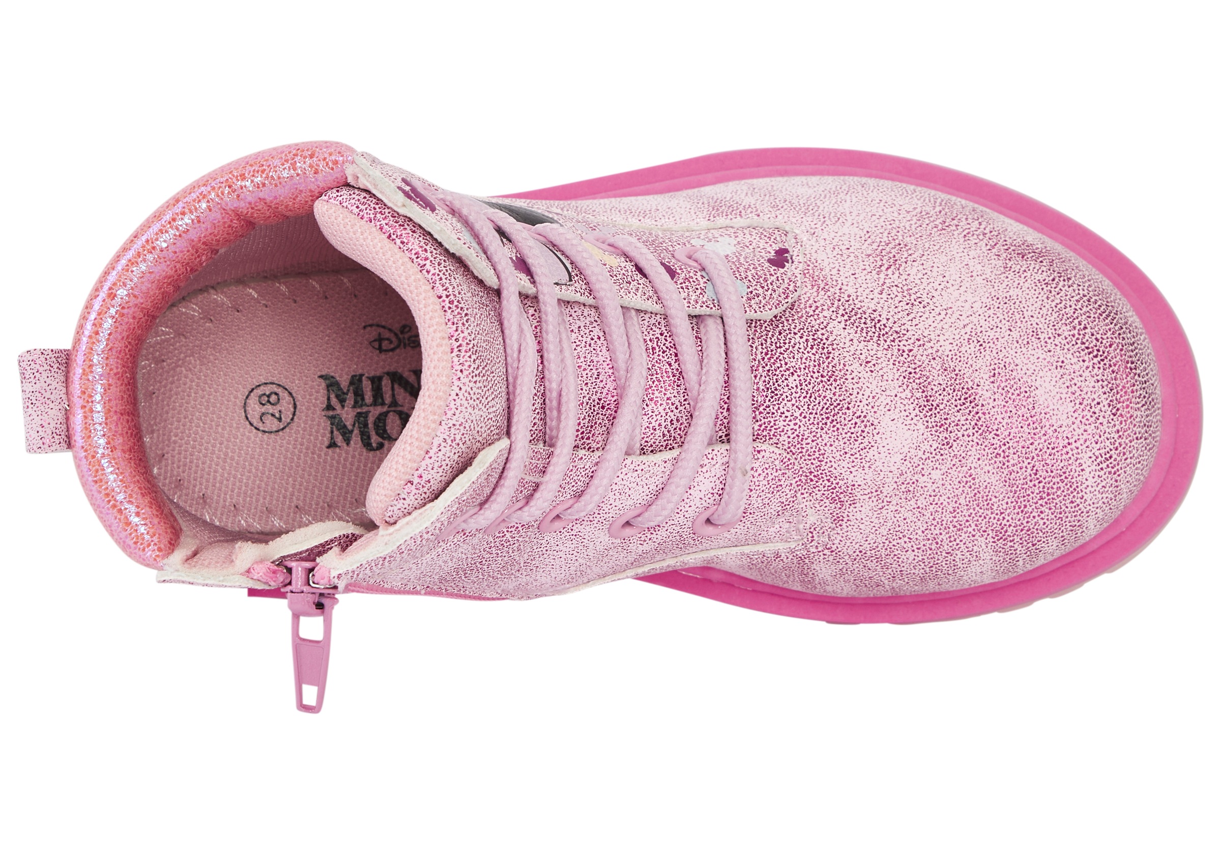 Schnürboots DISNEY "MINNIE", Mädchen, Gr. 28, fuxia, Synthetik, Schuhe Schnürboots, Winterschuhe, Winterboots, Schnürstiefel, Winterstiefel 3