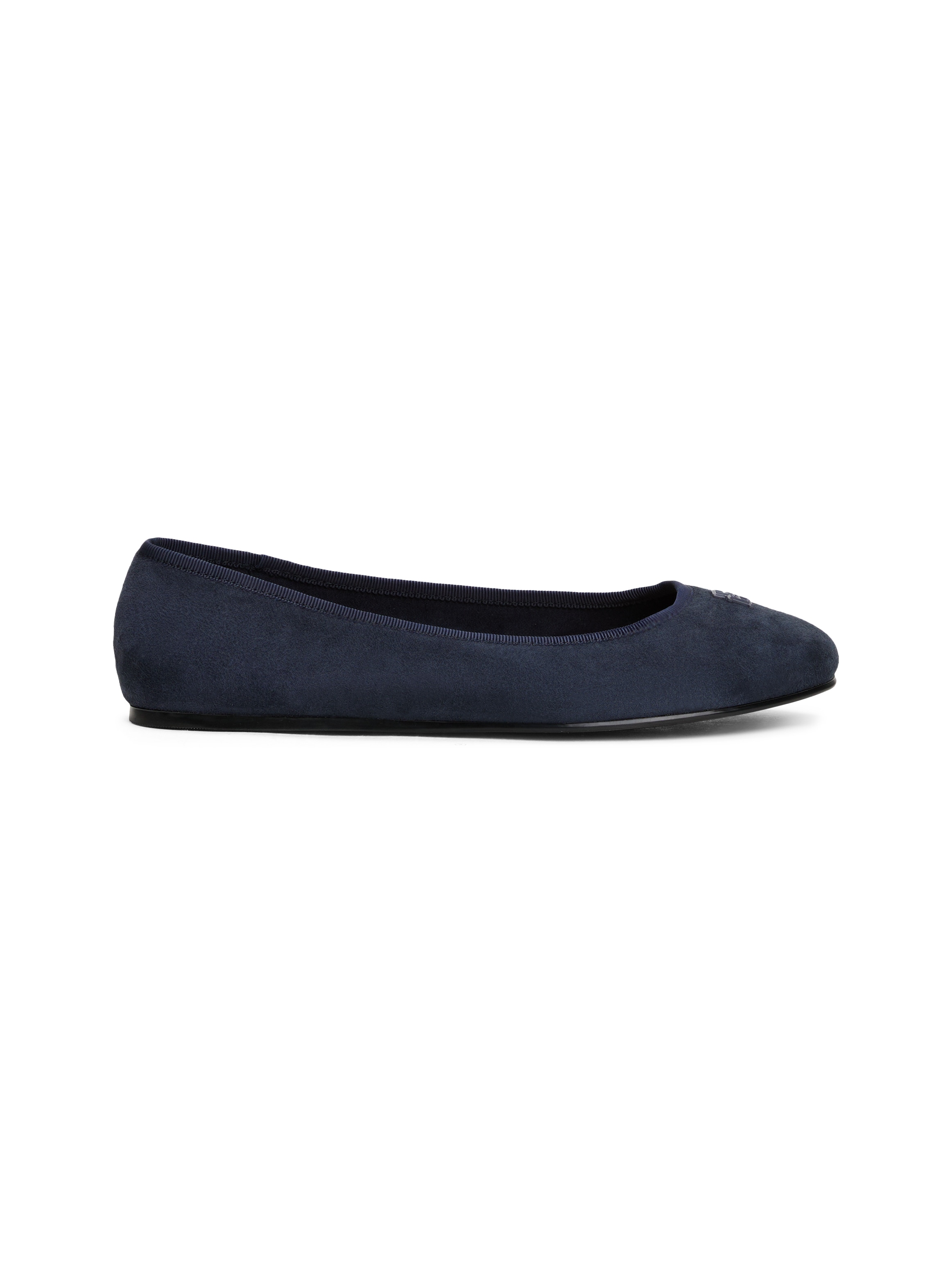Tommy Hilfiger Ballerina »TH HARDWARE SUEDE BALLERINA«, Flats, Businessschuh, Bequemschuh, Schlupfschuh mit TH-Logo