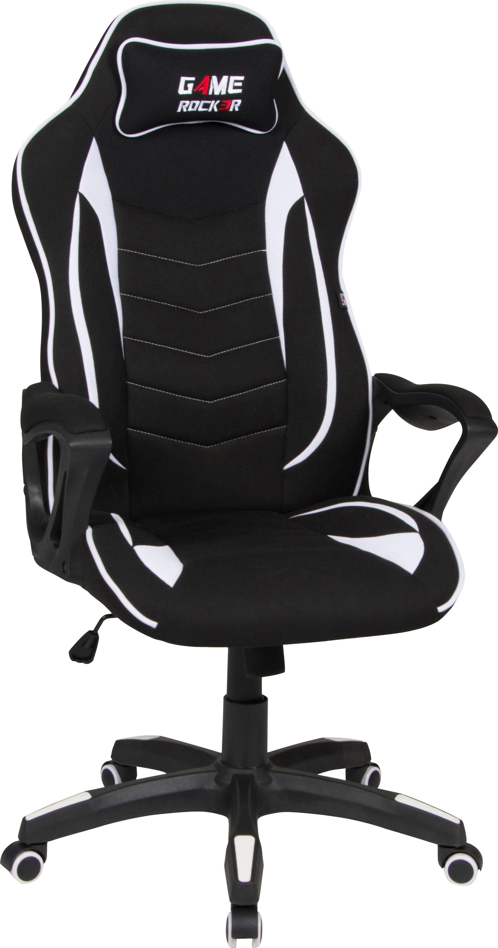 Duo Collection Gaming-Stuhl »Game-Rocker R-10«, Stoffbezug-Netzstoff,  komfortabler Bürostuhl mit Nackenkissen & Drehfunktion | BAUR | Stühle