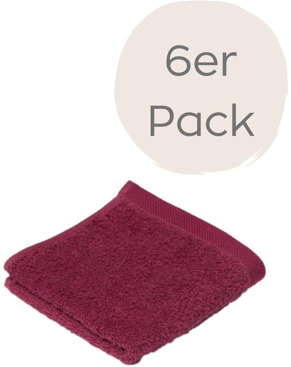 Seiftuch WEWO FASHION, B:30cm L:30cm, rot, Baumwolle, Waschlappen, "9517S", saugstark