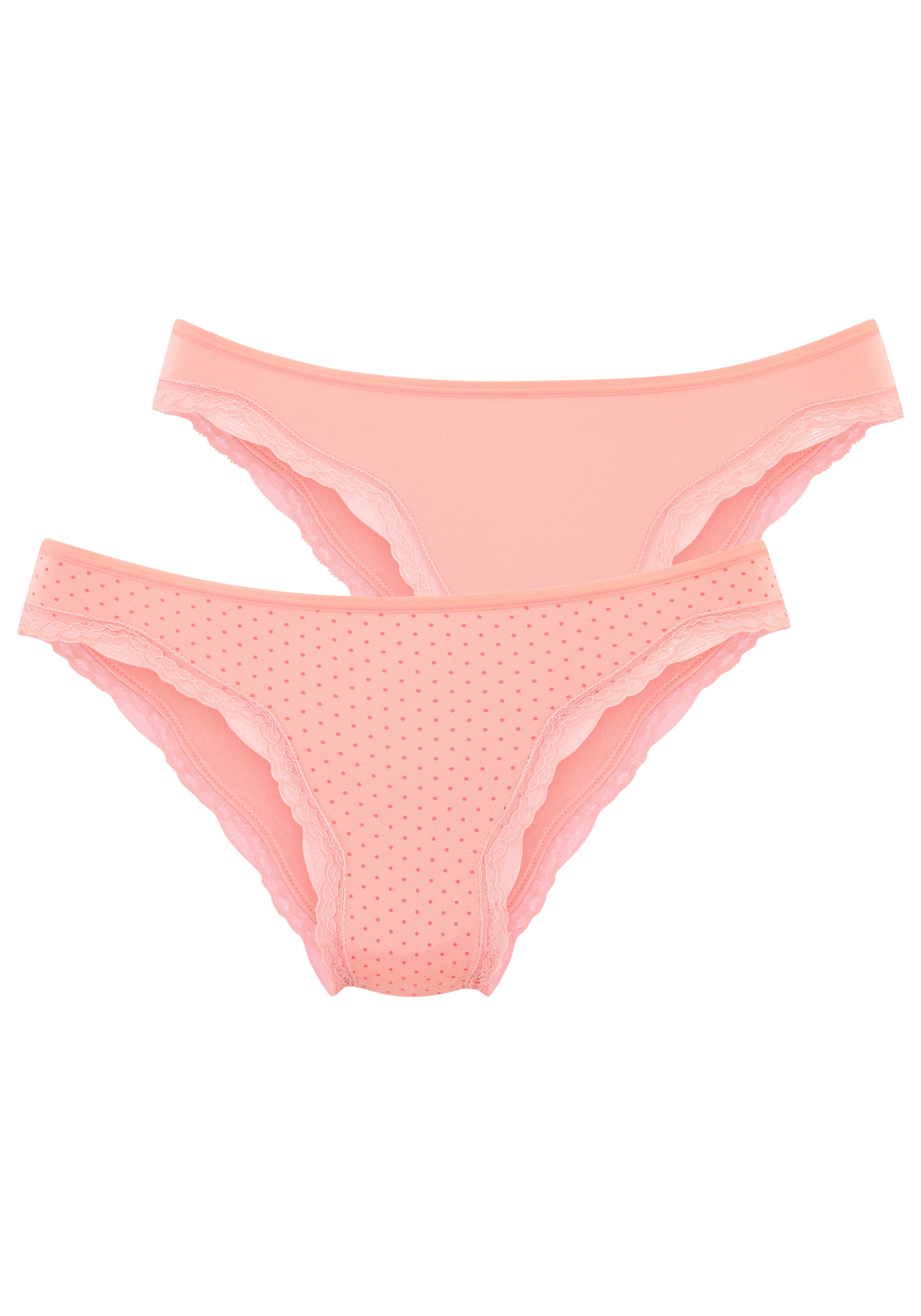 LASCANA Jazz-Pants Slips 2er-Pack, aus hochwertiger Modal-Qualität mit Spitze