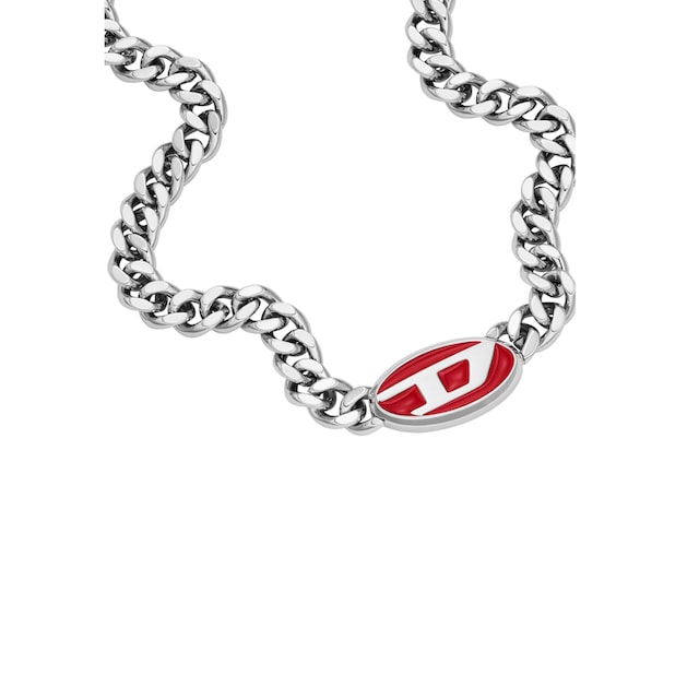 Diesel Kette mit Anhänger »Schmuck Edelstahl Halsschmuck Panzerkette RED  ENAMEL«, zu Hoodie, Shirt, Jeans, Sneaker, Underwear, Parfüm - Geschenk!  für bestellen | BAUR