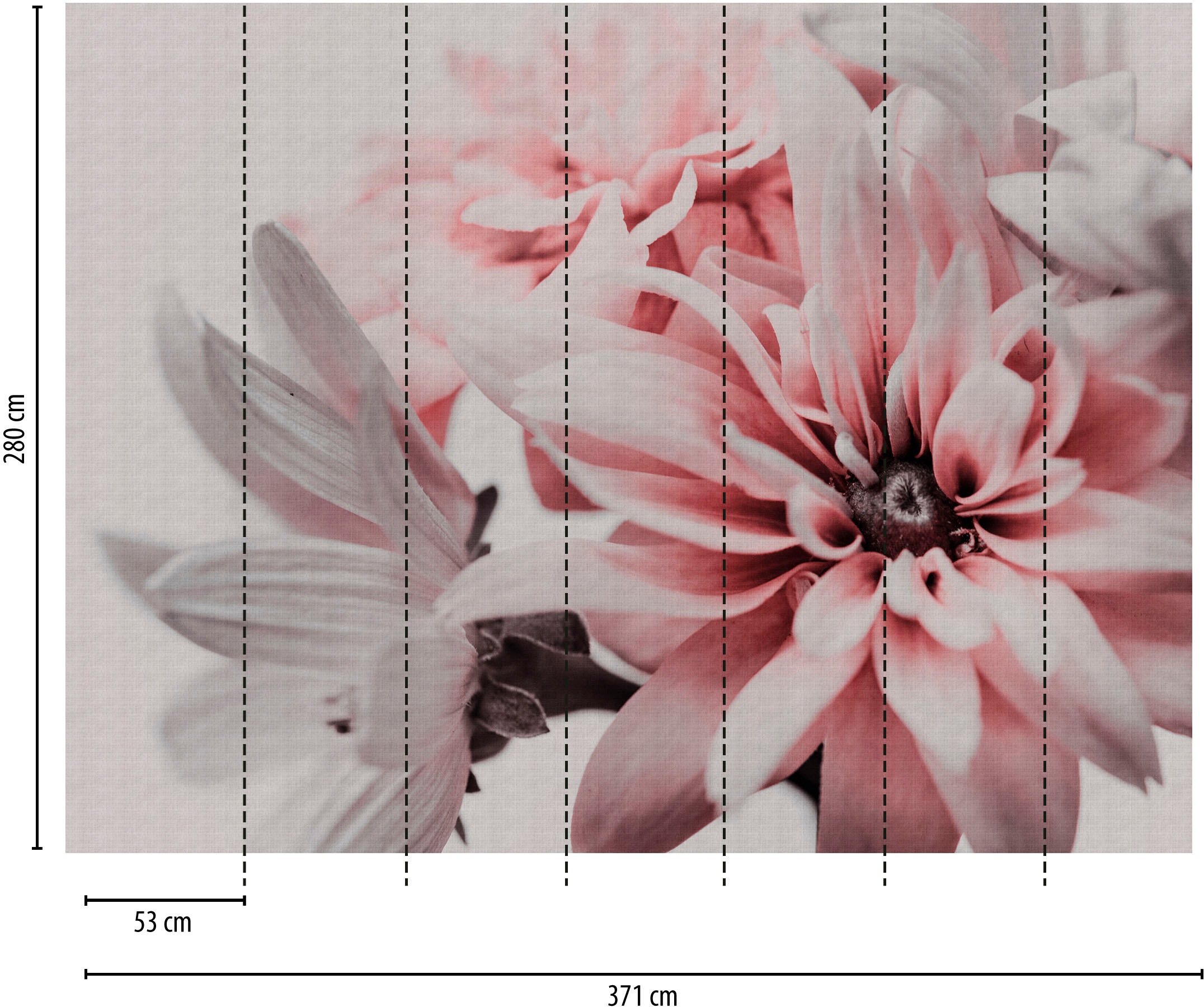 living walls Fototapete »The Wall«, geblümt-floral-natürlich, Fototapete Floral Tapete Blume Tapeten Wohnzimmer Flur Design Optik