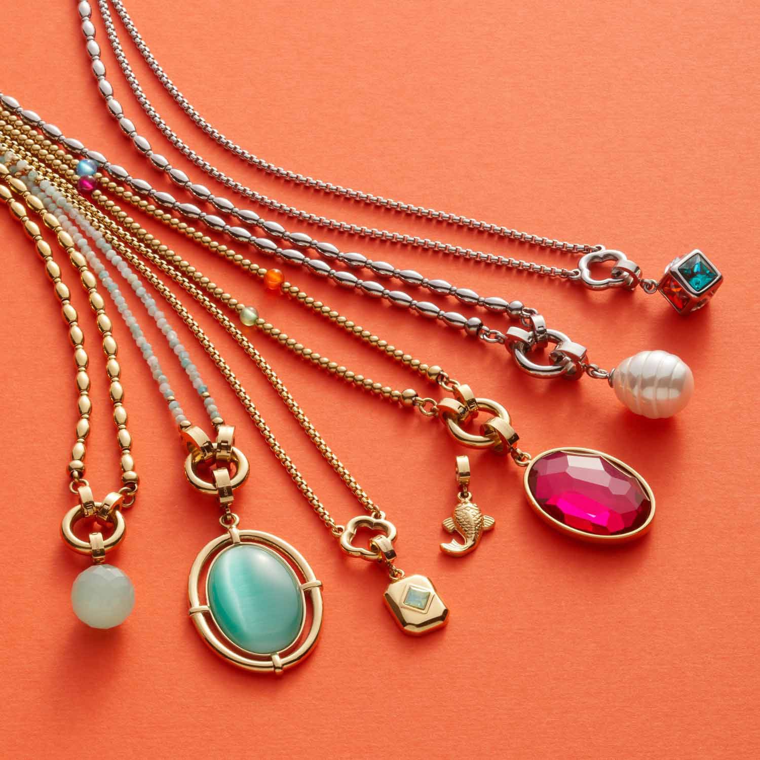 LEONARDO Charm-Kette »Halskette Orlanda Clip&Mix, 023734, 023735«
