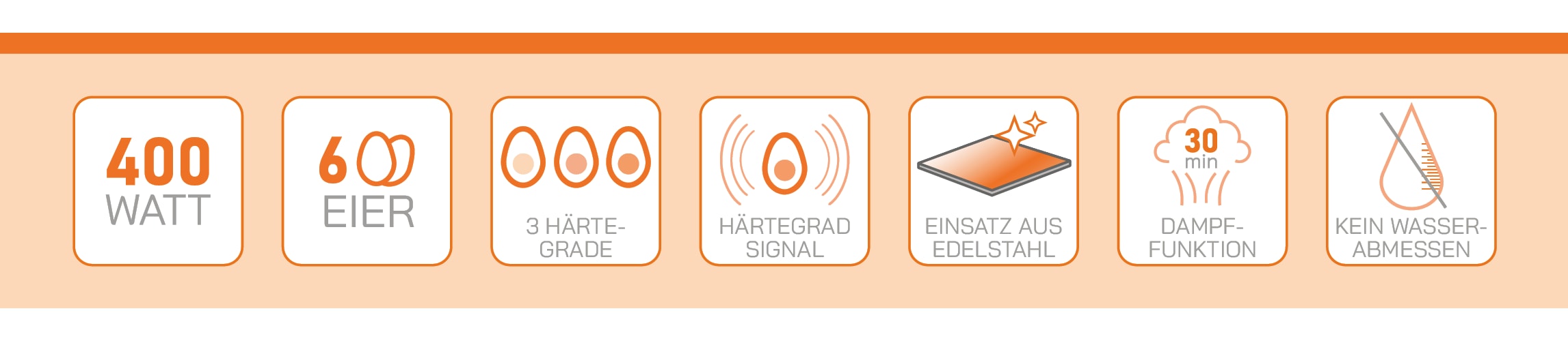 Gastroback Eierkocher »SMARTER EIERKOCHER EASYCOOK 6 42803« für 6 Stk. Eier 400 W Mit Pochier- & Dämpfeinsatz