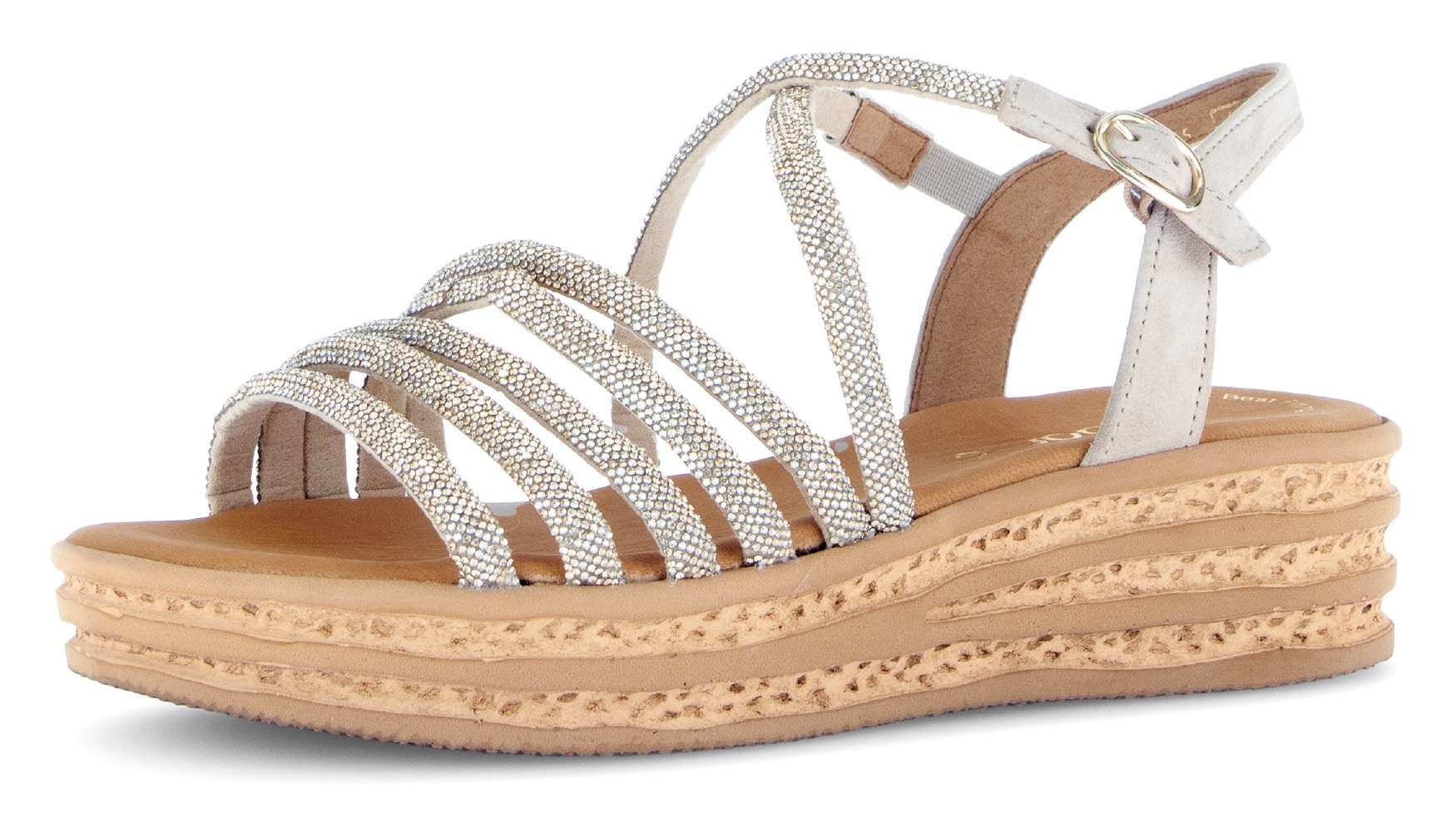 Gabor Keilsandalette, Plateau, Sommerschuh, Riemchensandale in funkelnder O günstig online kaufen