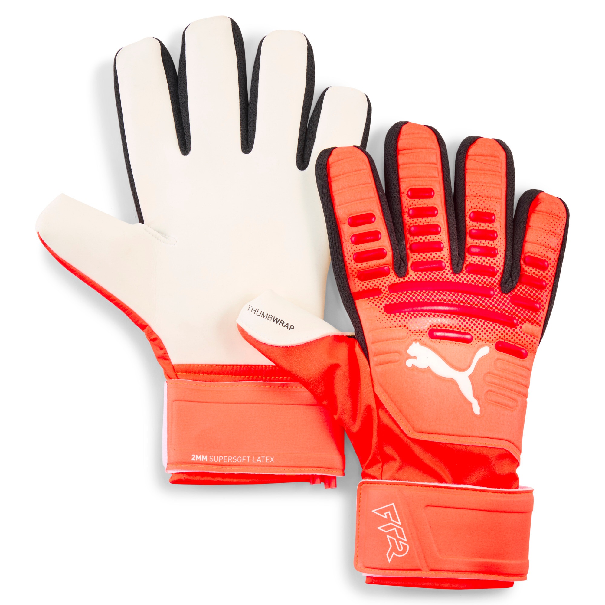 Torwarthandschuhe PUMA "FUTURE PLAY NC", Damen, Gr. 9, glowing rot, puma rot, puma schwarz, Netz, , gemustert, Handschuhe, für den sportlichen Einsatz, für Erwachsene, strukturierte Passform