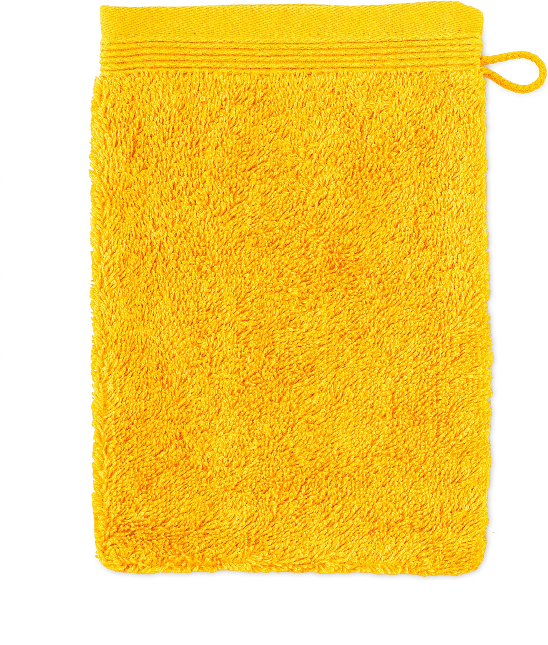 Möve Waschhandschuh "Superwuschel 100% Premium Cotton Baumwolle" mit Biesenbordüre und praktischem Kordelaufhänger, einfarbig, weich