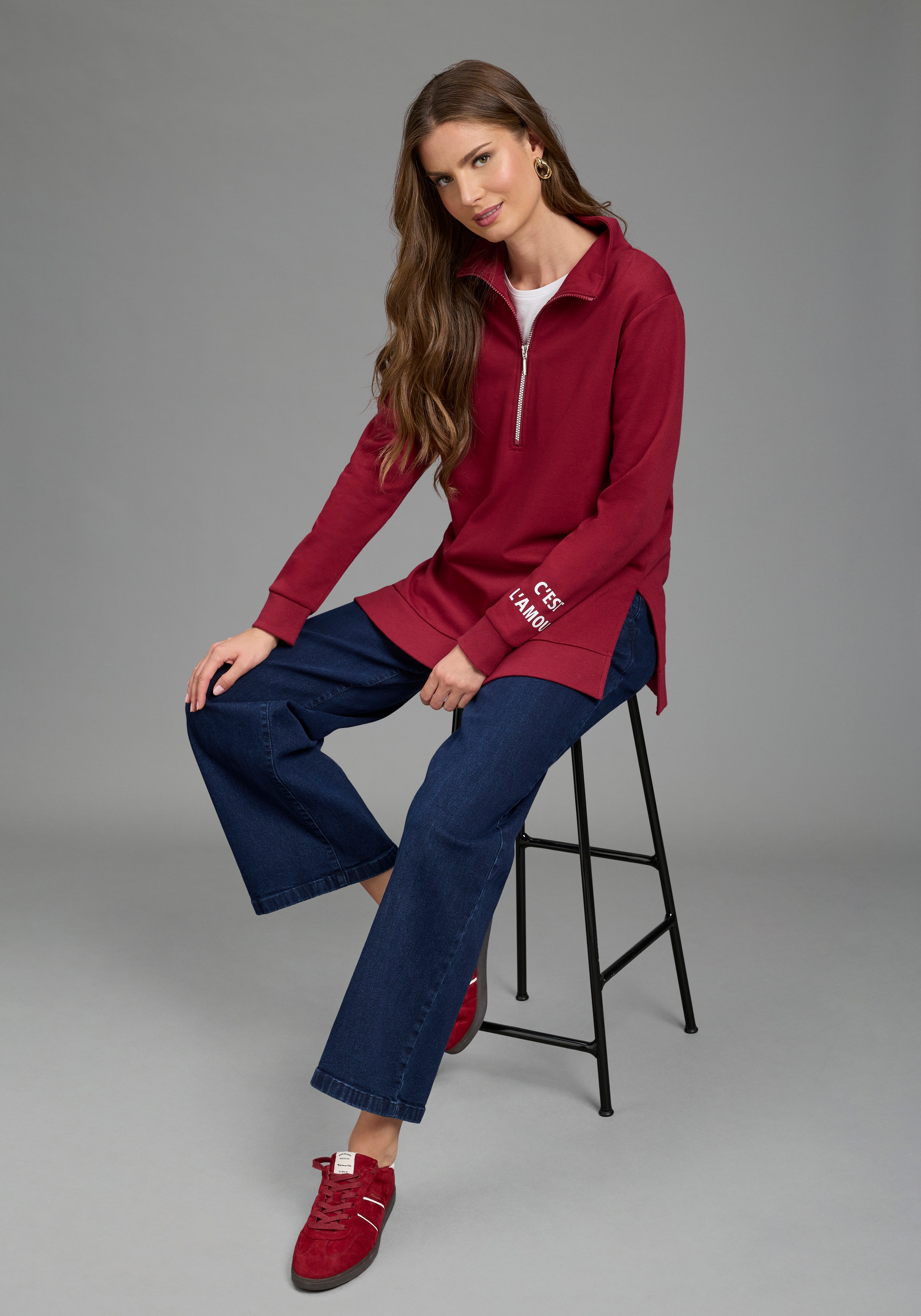 Laura Scott Longsweatshirt , in großen Größen verfügbar
