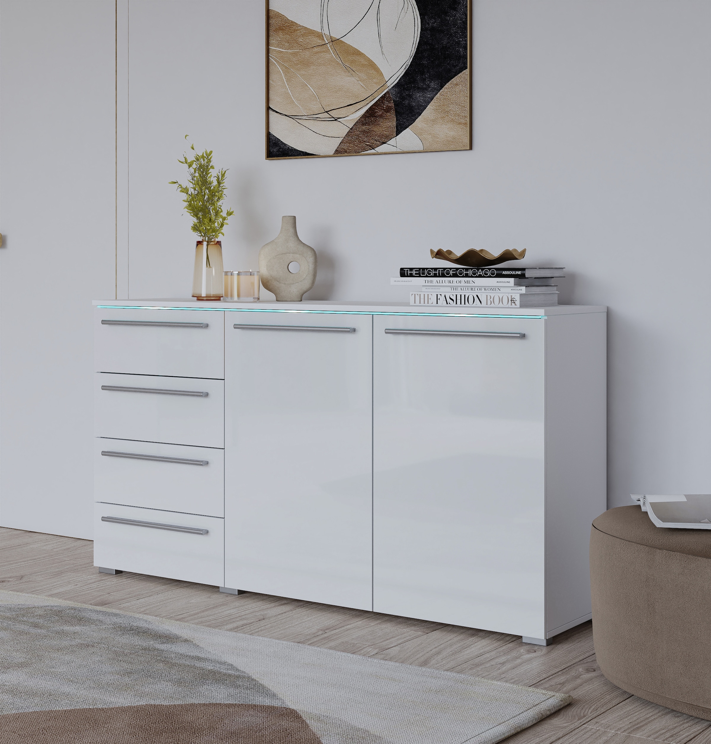 INOSIGN Sideboard "India,Breite 135 cm, moderne Kommode 4 Schubkasen 2 Türe günstig online kaufen