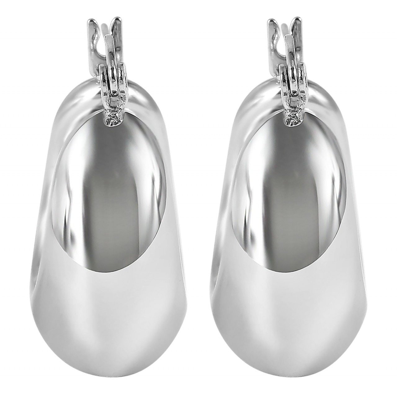 Adelia's Women Hoop Earrings Silver Steel 2