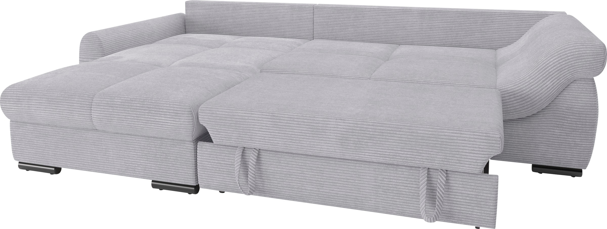 Mr. Couch Ecksofa »Livorno DuraFlex L-Form«, inkl. Hochschläfer-Bettauszug, XL-Bettkasten weiß beschichtet