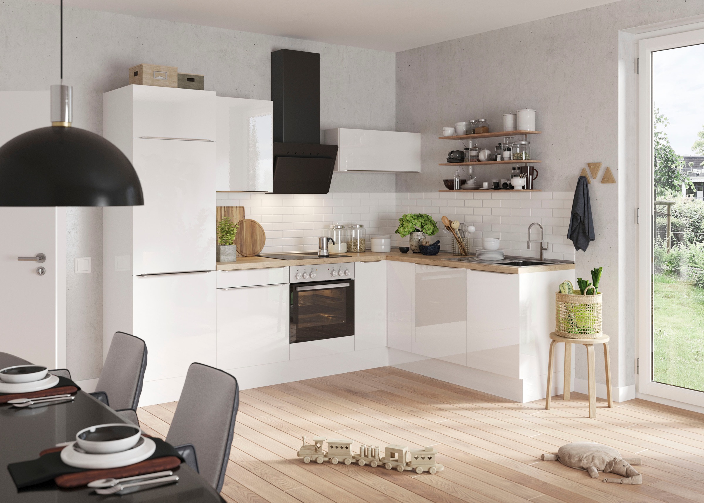 OPTIFIT Winkelküche »Aken«, ohne E-Geräte, Stellbreite 200 x 270 cm
