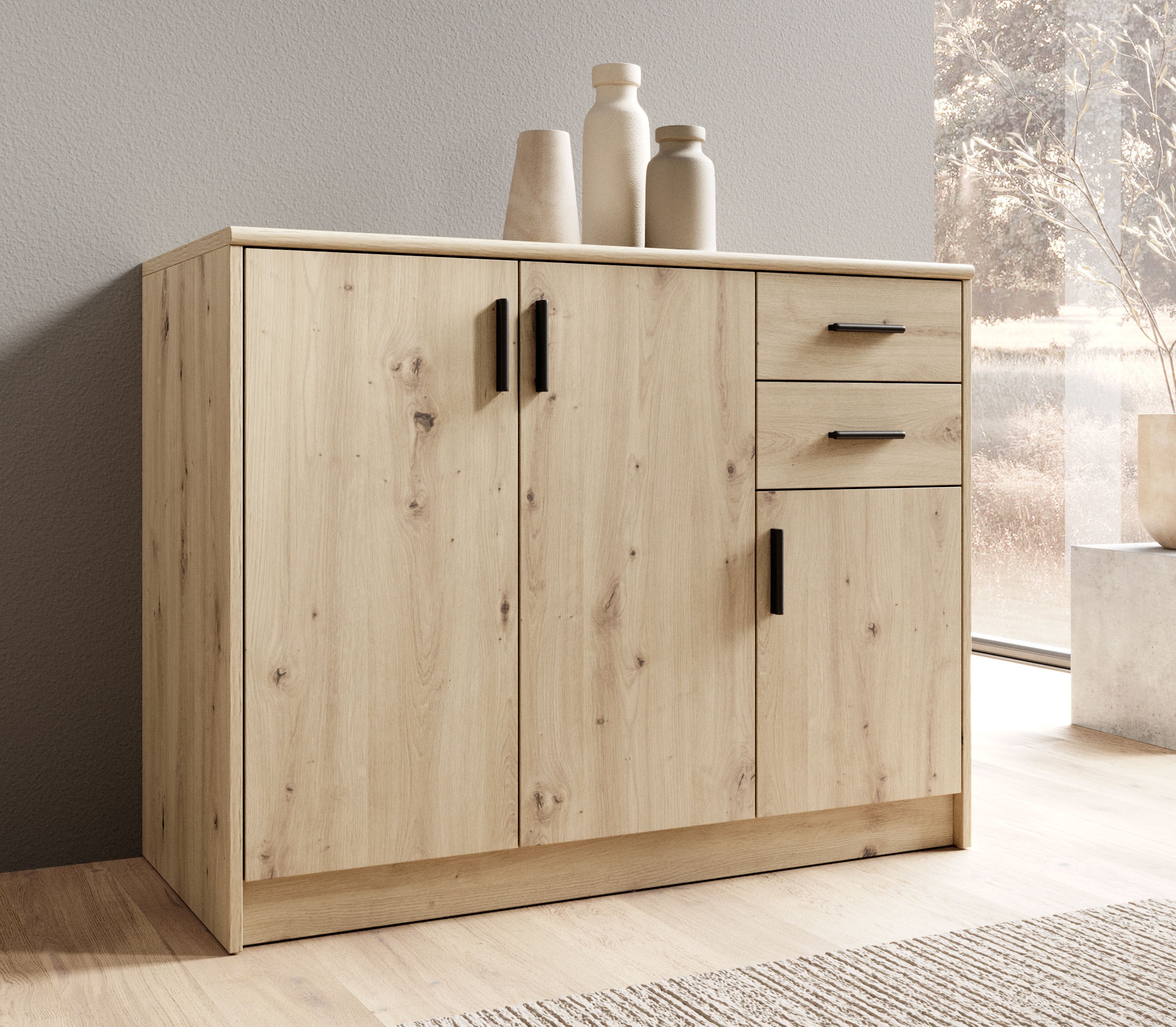 HBZ Sideboard »Nelly Kommode, BxHxT 109x86x50cm«, (1 St.), Breite 109cm, Einlegeböden verstellbar, foliert