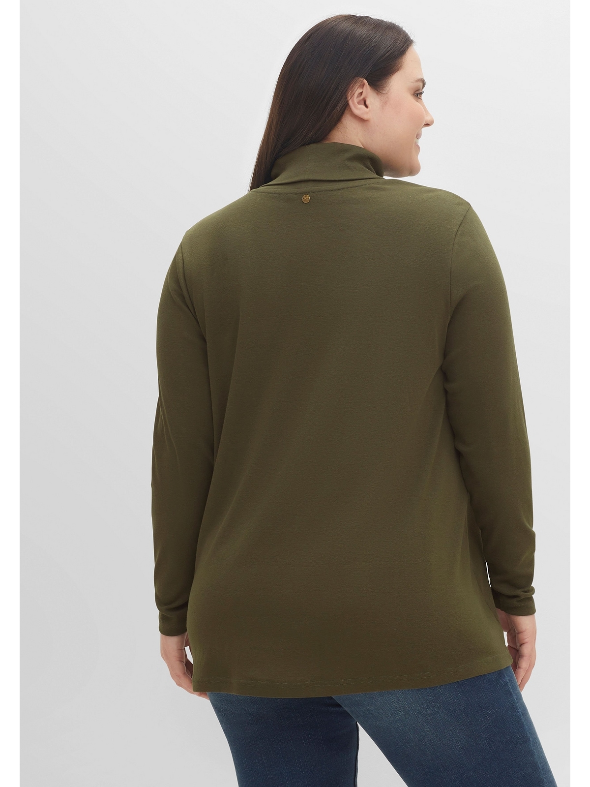 Sheego Langarmshirt »Große Größen«, mit Rollkragen, in A-Linie für kaufen |  BAUR