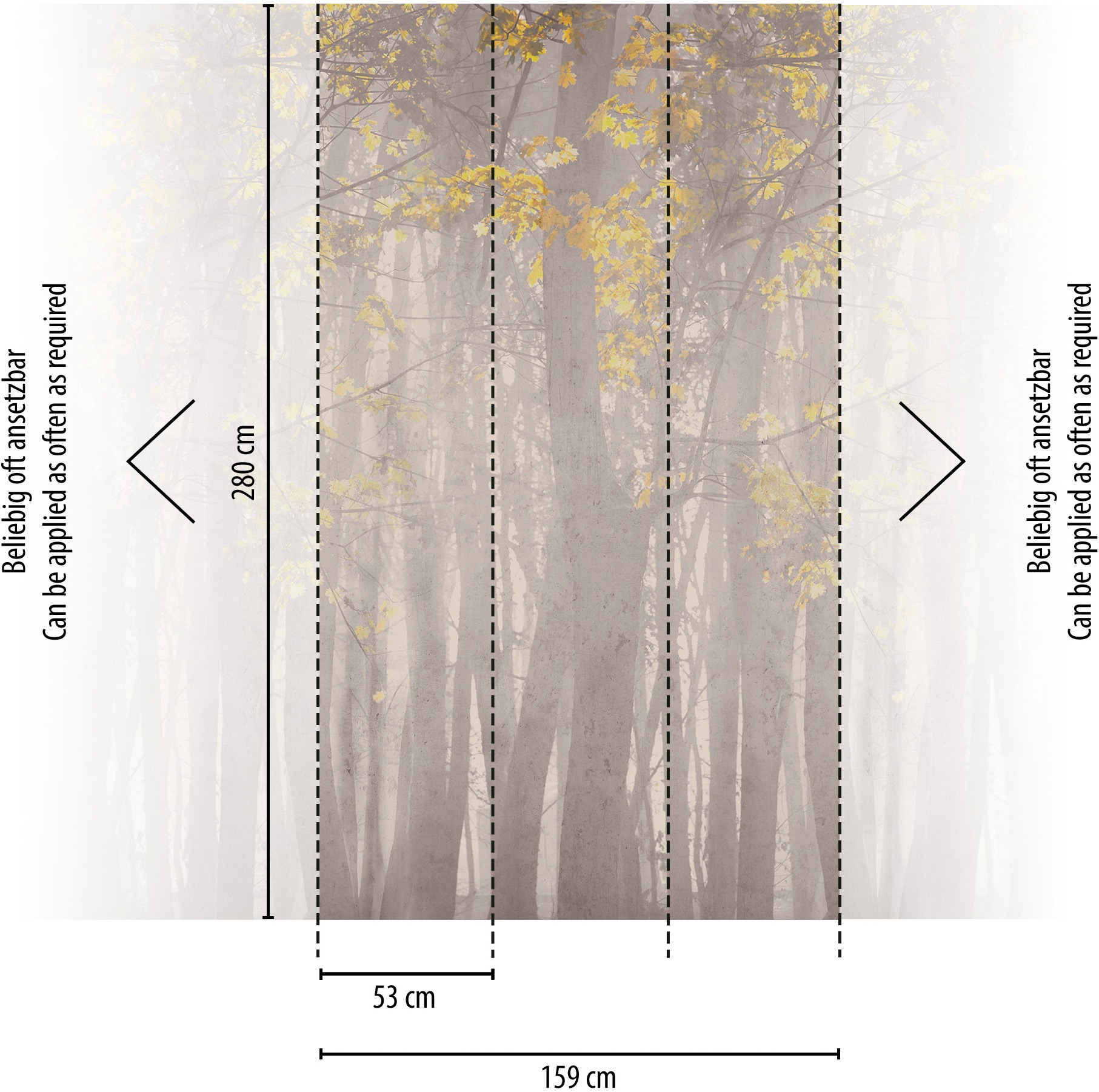living walls Fototapete »The Wall 4 Botanic – Atmosphärischer Wald Vlies-Fototapete« Motiv | matt | naturalistisch leicht strukturiert Atmosphärischer Wald mit atmosphärischer Tiefe