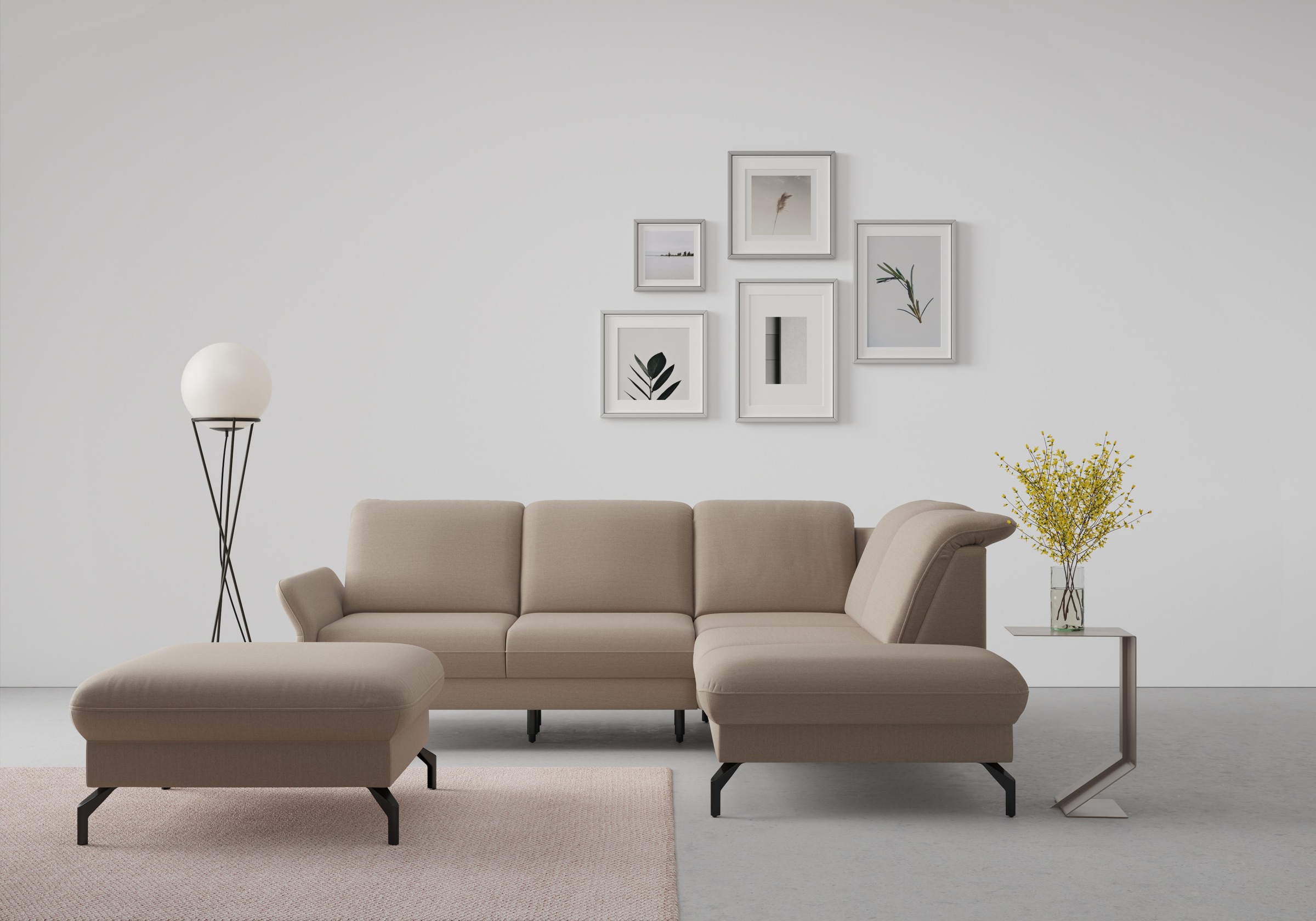 sit&more Ecksofa "Fashion L-Form" wahlweise mit Kopfteilverstellung und Vorziehsitz, motorisch