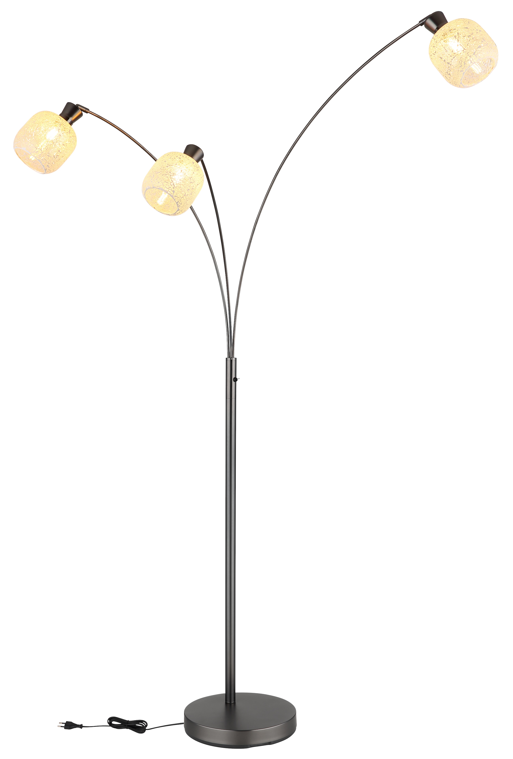 GLOBO LIGHTING Stehlampe »BROKANA« E14 1 Stk. Schwarz-chrome Stehleuchte mit Mosaikglas und Wippschalter