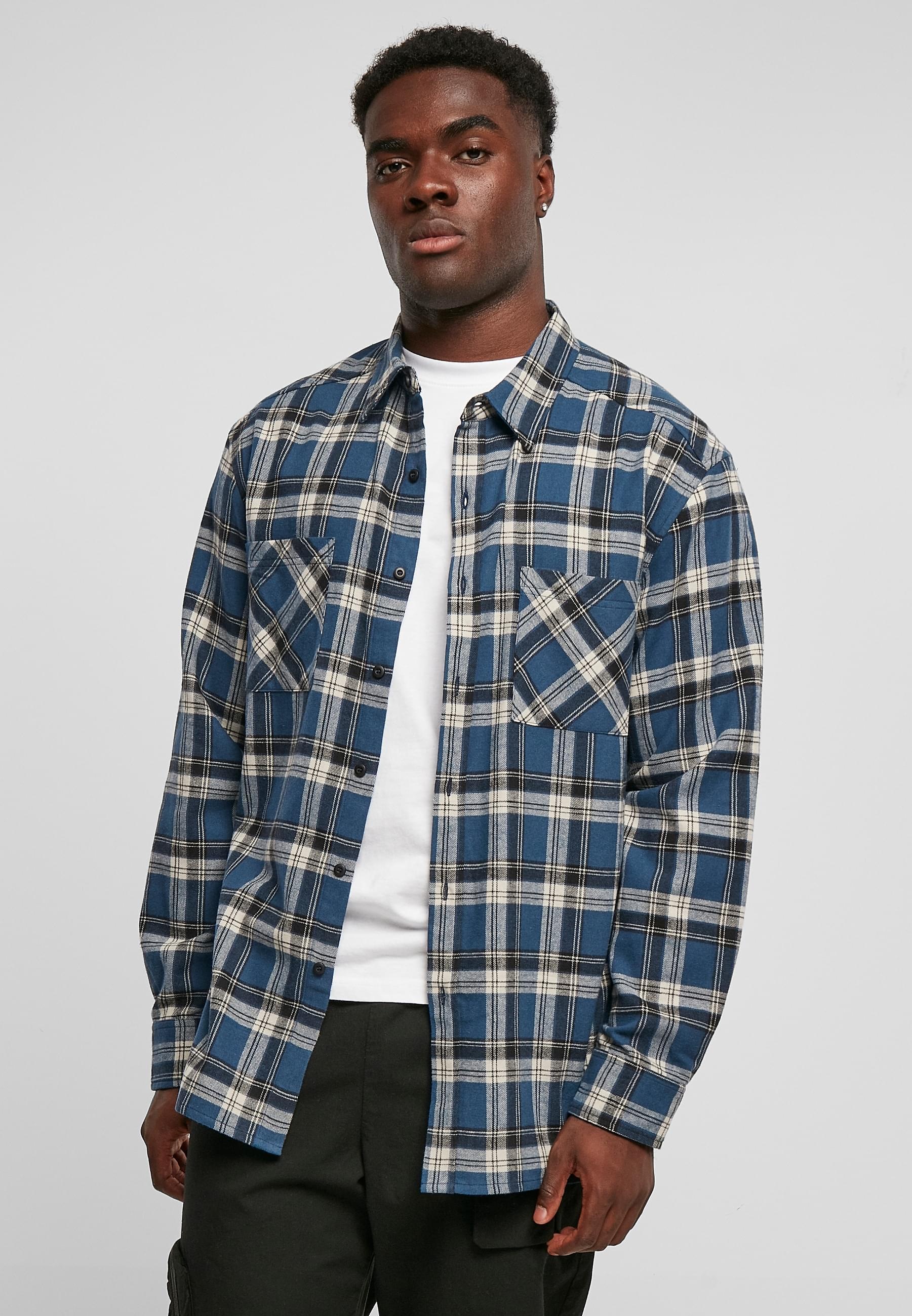 URBAN CLASSICS Langarmhemd »Urban Classics Herren Lake Check Shirt«, (1 tlg.)