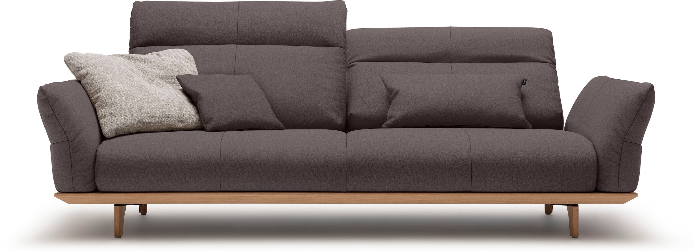 Creation BY ROLF BENZ 3,5-Sitzer "CR.460 mit verstellbarer Rückenlehne, bequem und hochwertig" Sockel in Eiche, Füße Eiche natur, Breite 228 cm