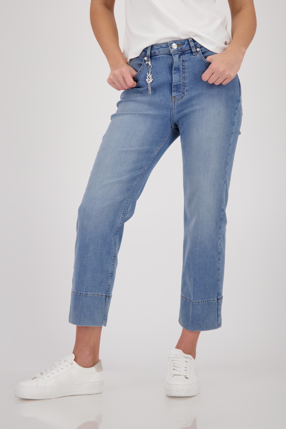 Monari 7/8-Jeans "Jeans 64cm" Regular fit mit Anhänger günstig online kaufen