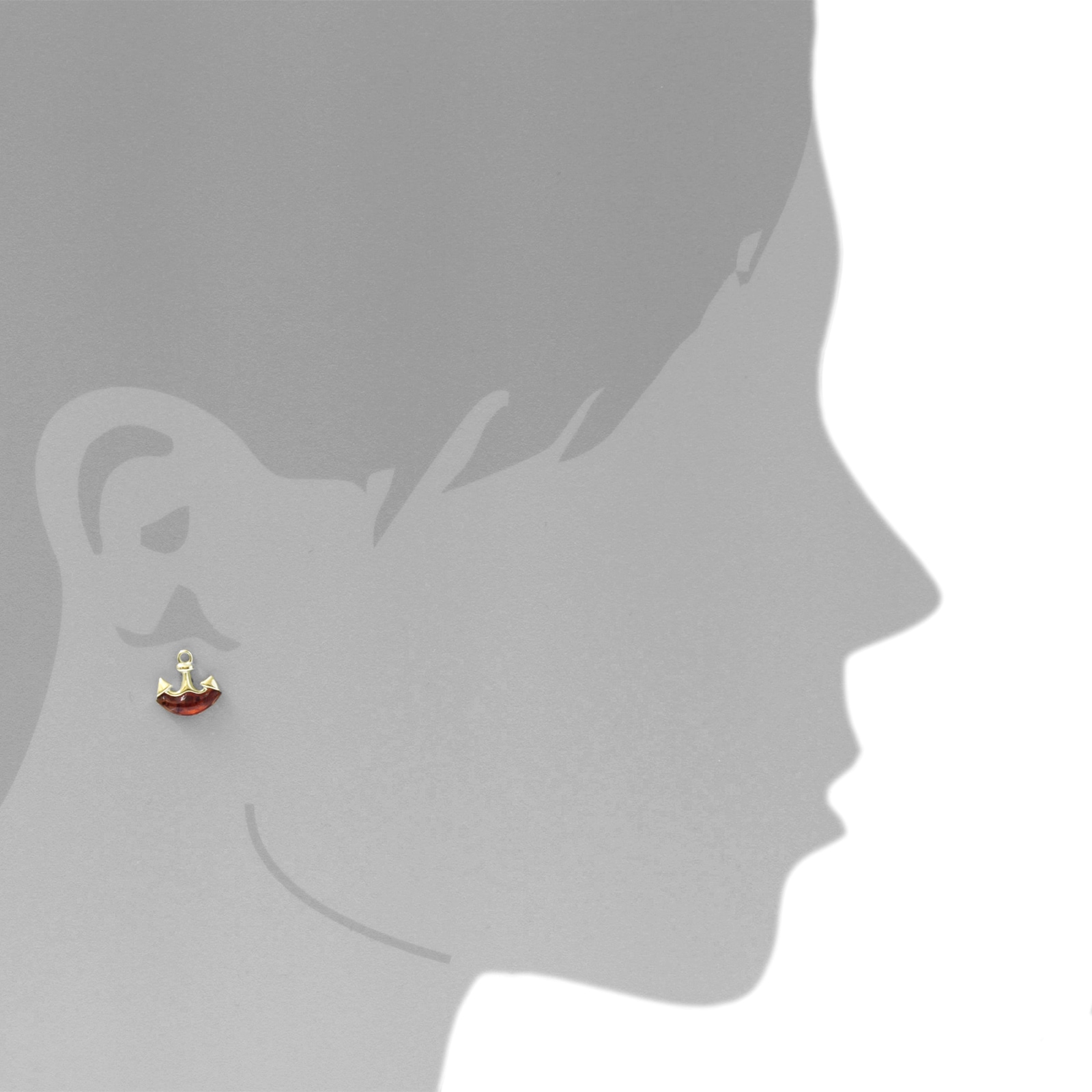OSTSEE-SCHMUCK Paar Ohrstecker »- Anker - Silber 925/000, vergoldet - Bernstein«