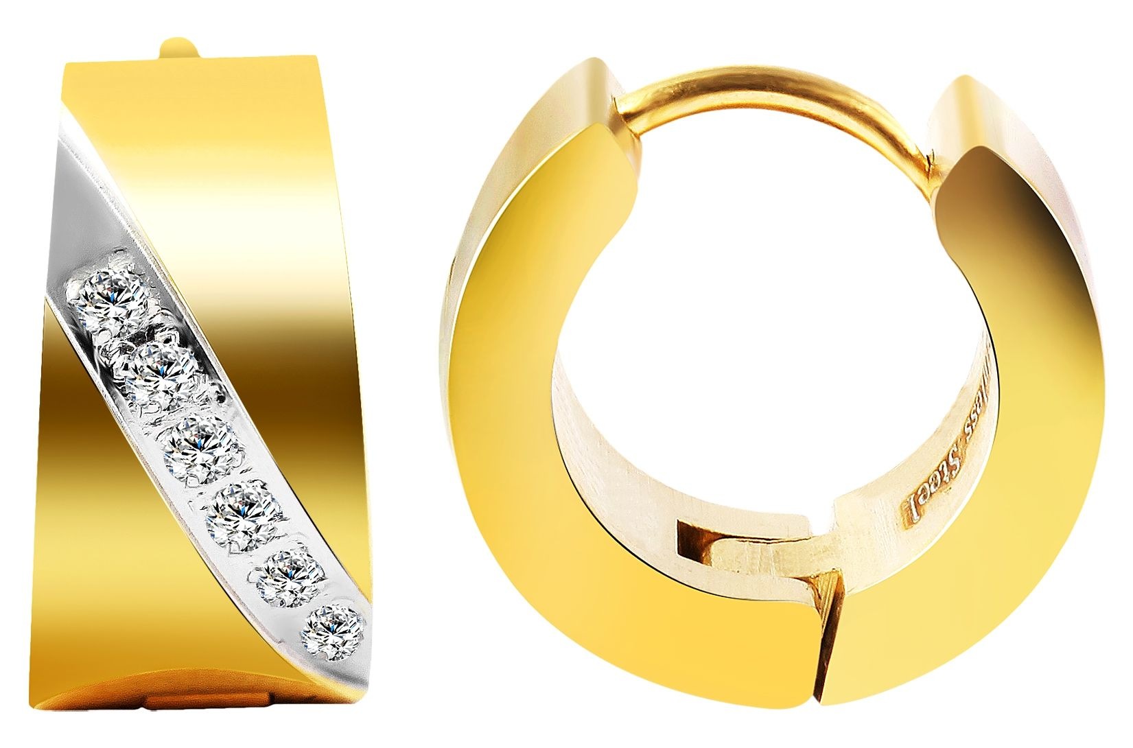 Adelia´s Klappcreolen "Damen Ohrringe – Klappcreole aus Edelstahl mit Stras günstig online kaufen