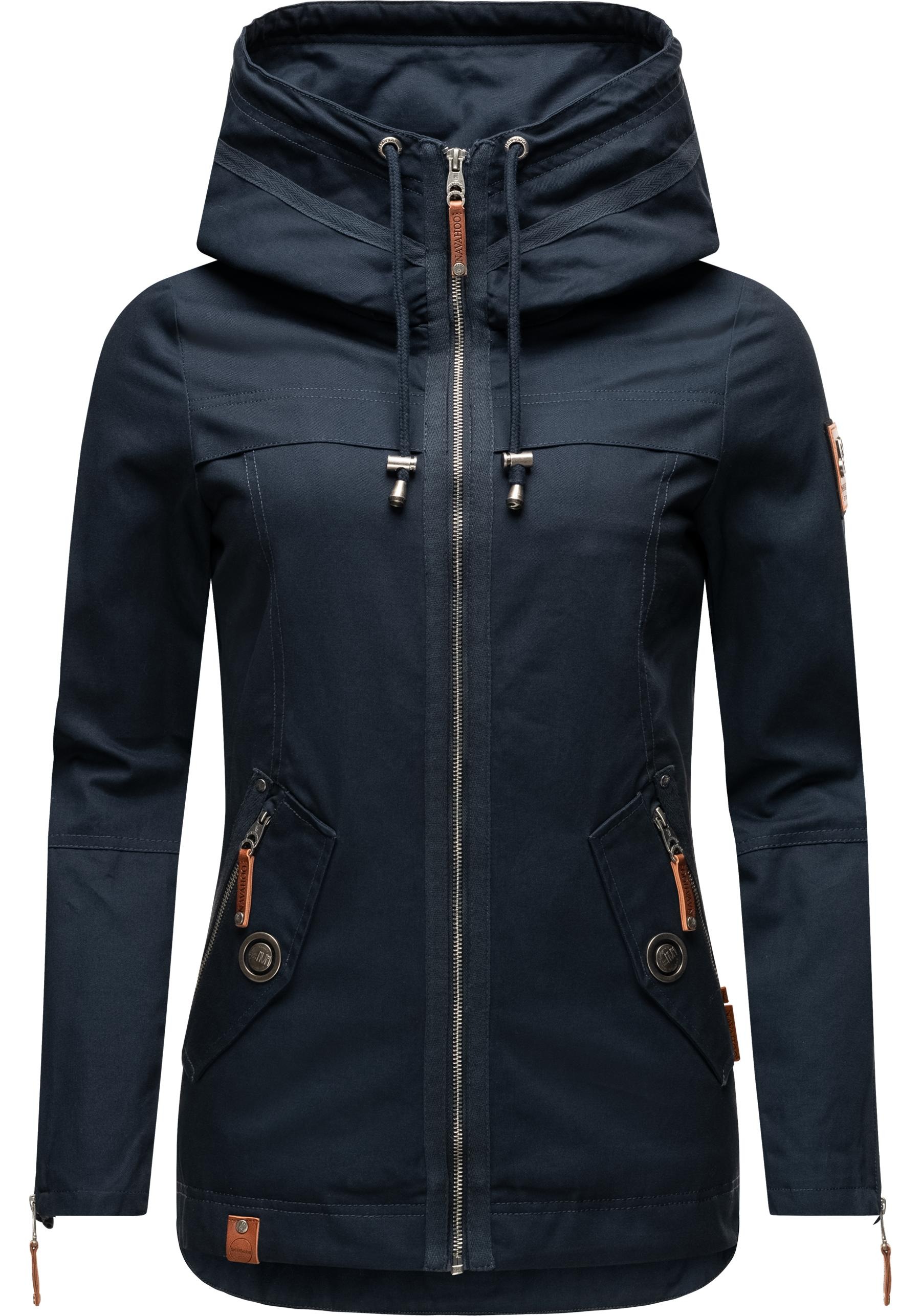 Navahoo Outdoorjacke "Wekoo", mit Kapuze, moderner Damen Übergangsparka aus Baumwolle mit Kapuze