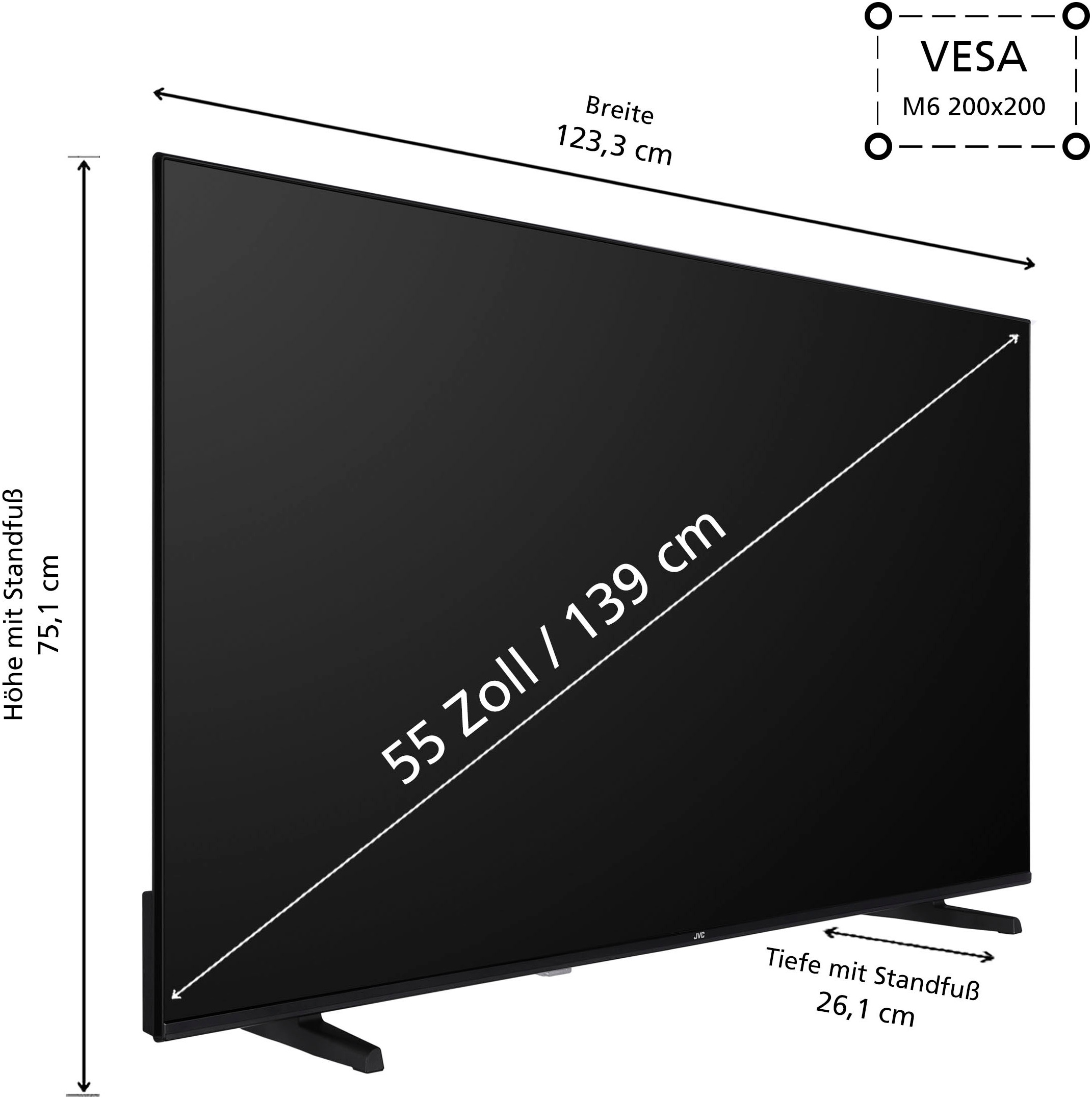 JVC LCD-LED Fernseher »LT-55VU3455«, 4K Ultra HD, Smart-TV