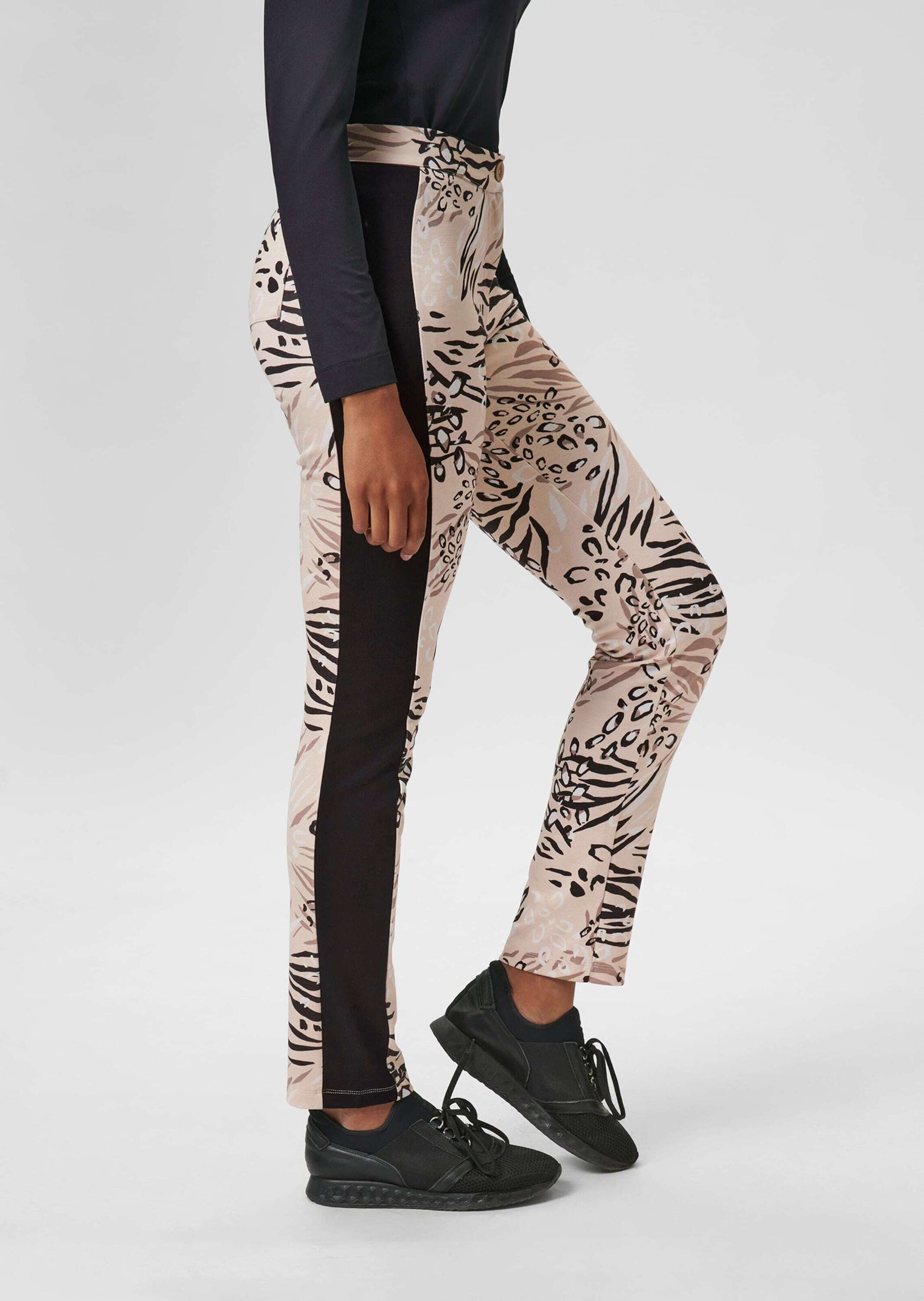 MADELEINE Stoffhose »Hose Slimline-Hose mit abstraktem Print und Zierstreifen«