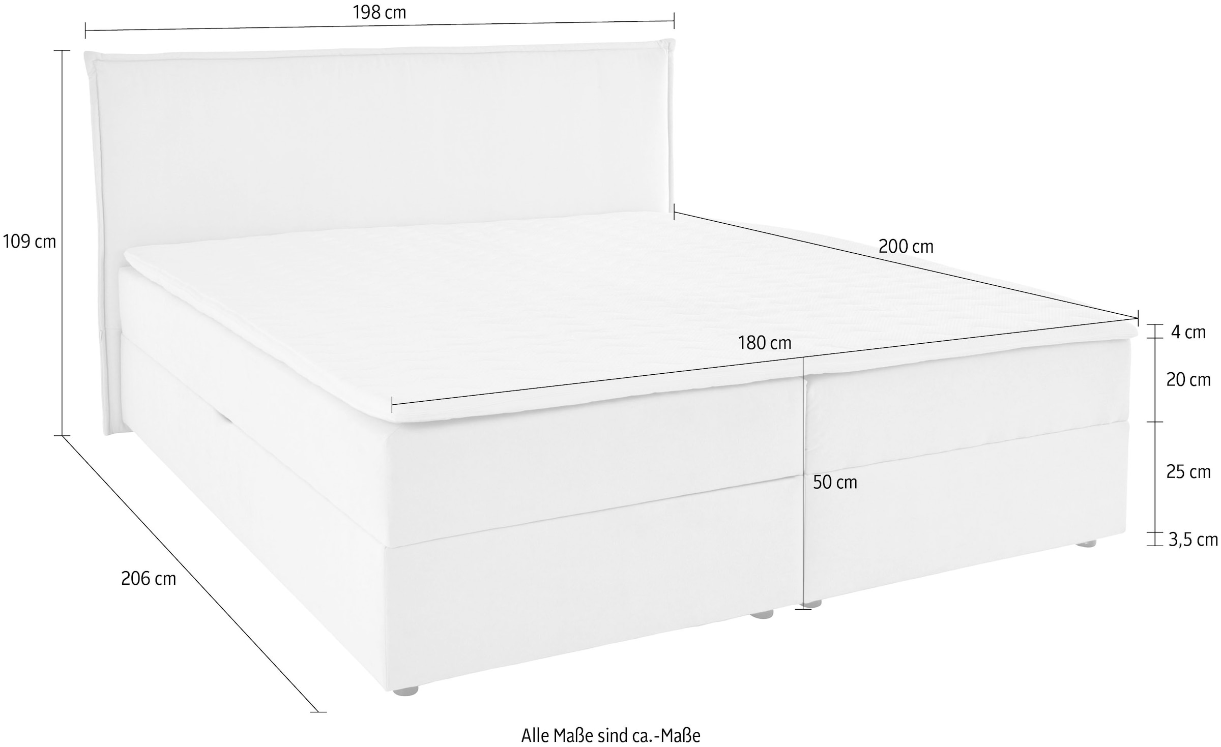 s.Oliver Boxbett »Alissia  inkl. Bettkasten und Topper- frei im Raum stellbar!« wahlweise mit Bonnell- oder TTFK-Matratze in H2, H3 o. H4 erhältlich