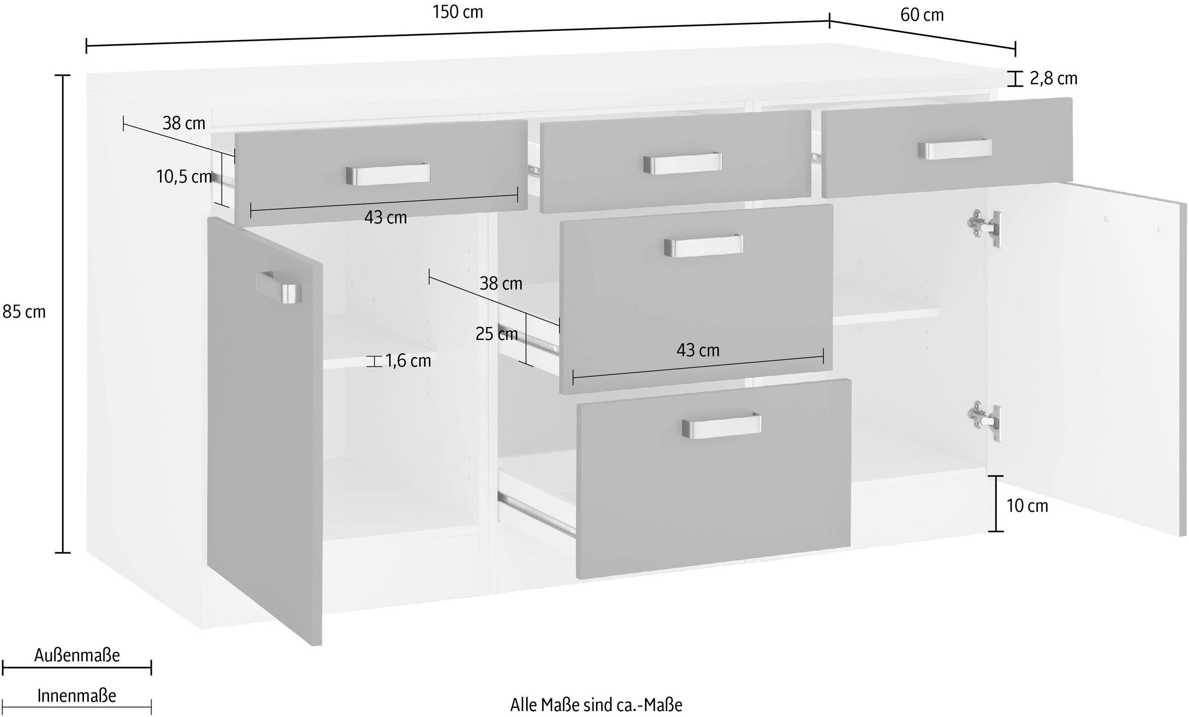 Kuchenunterschrank 150 Cm Breit