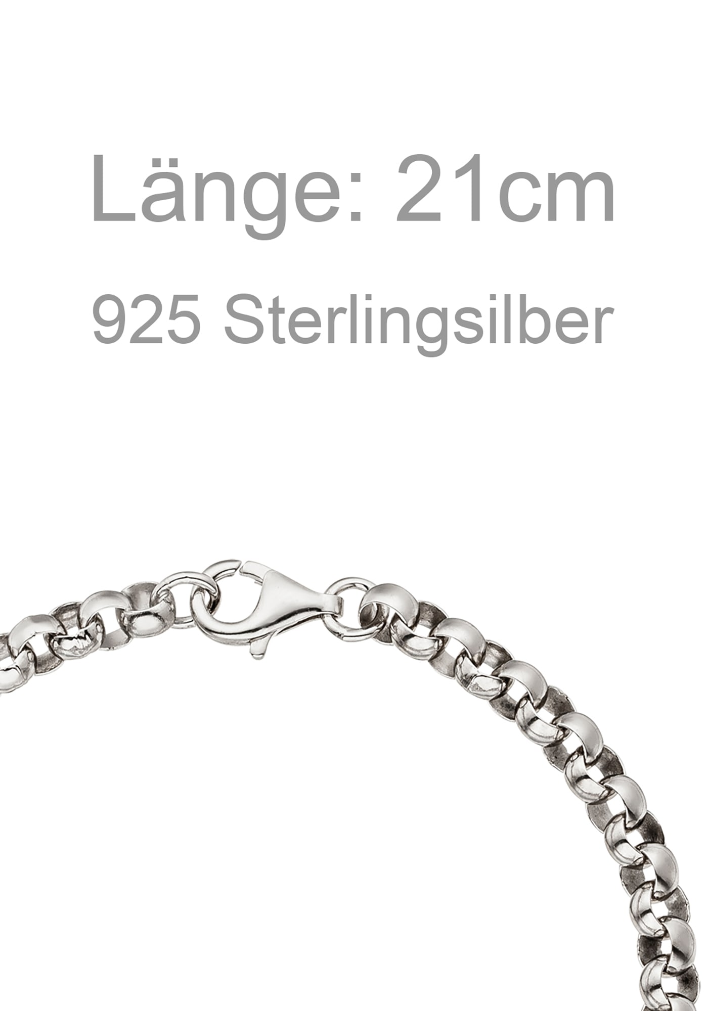 JOBO Silberarmband Erbsarmband 925 Silber 21 cm